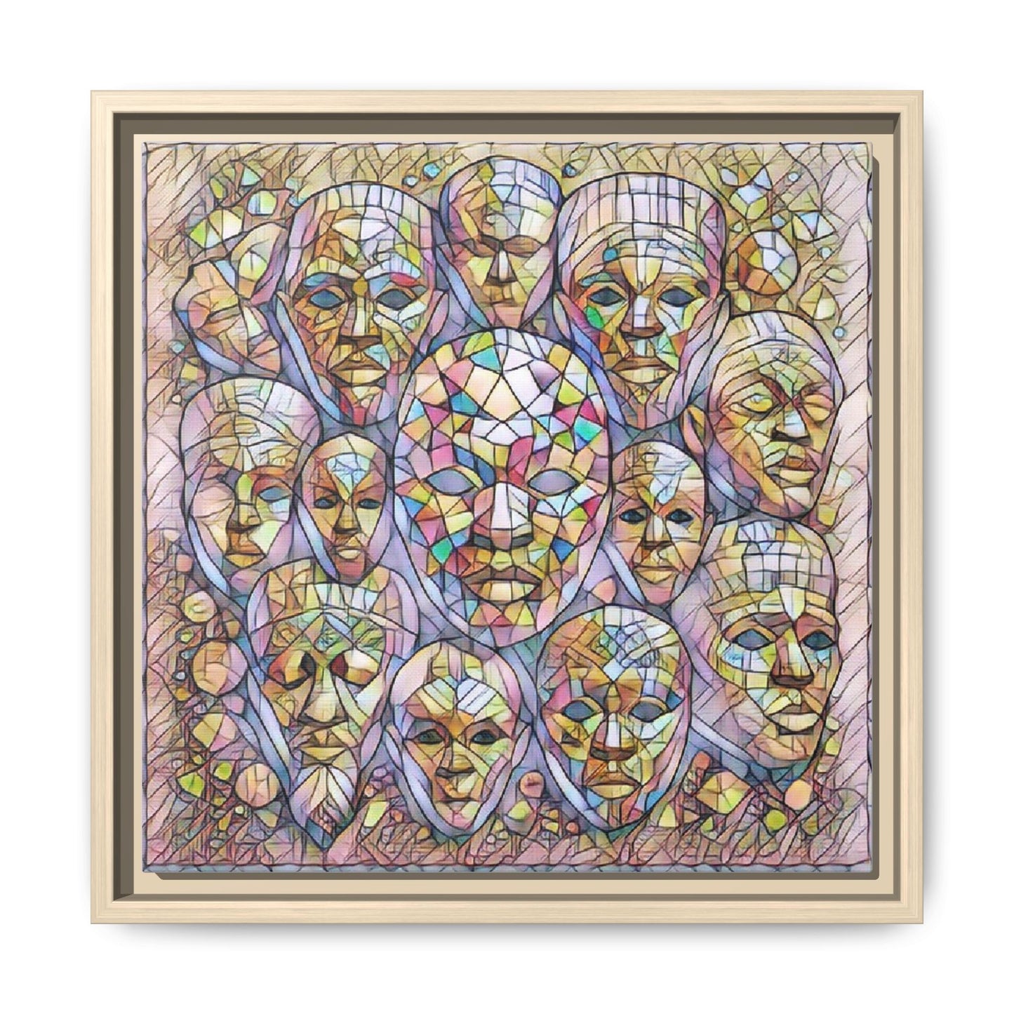 Framed Art Print — Mosaic Faces Matte Canvas