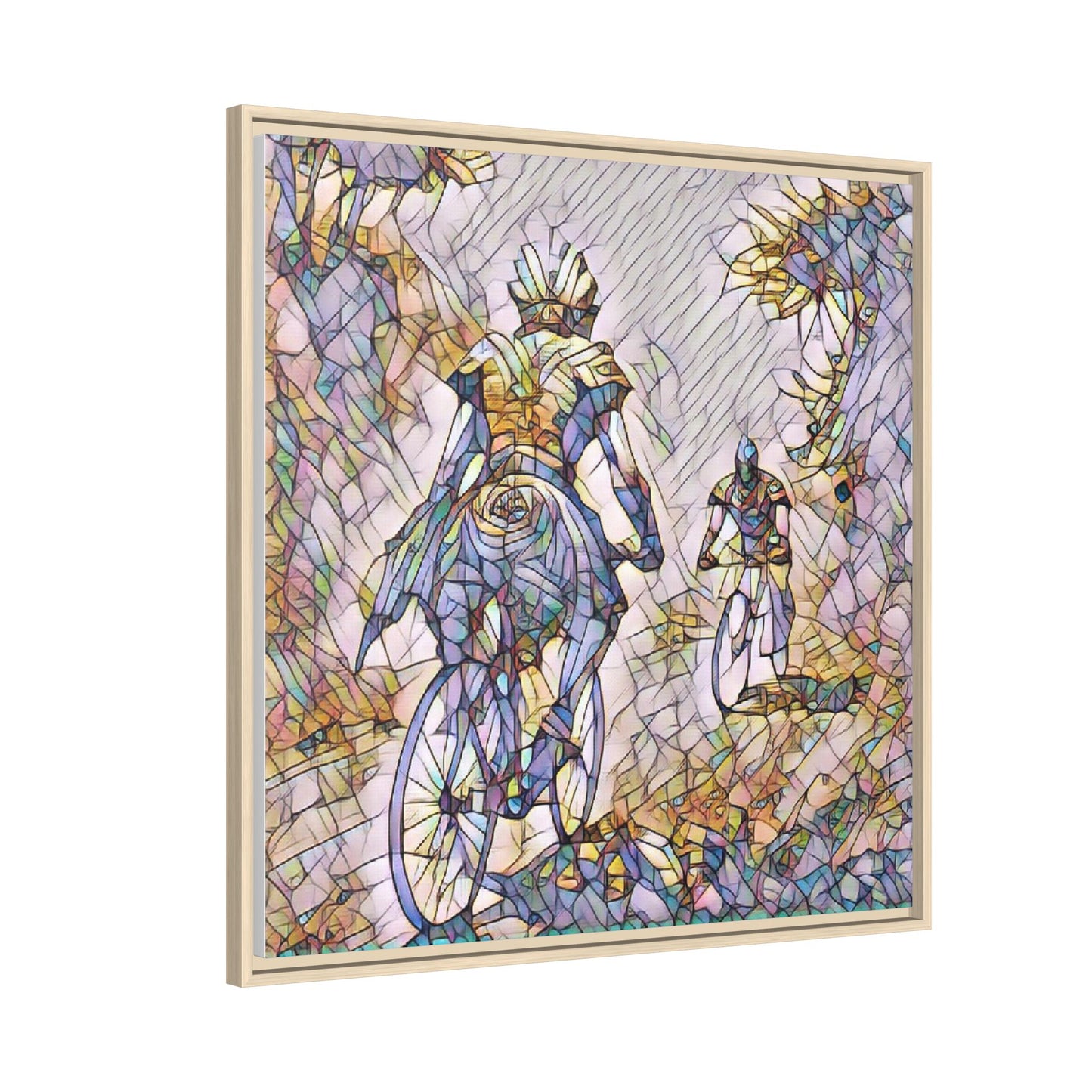 Cycling Art Print — Framed Matte Canvas Wall Art