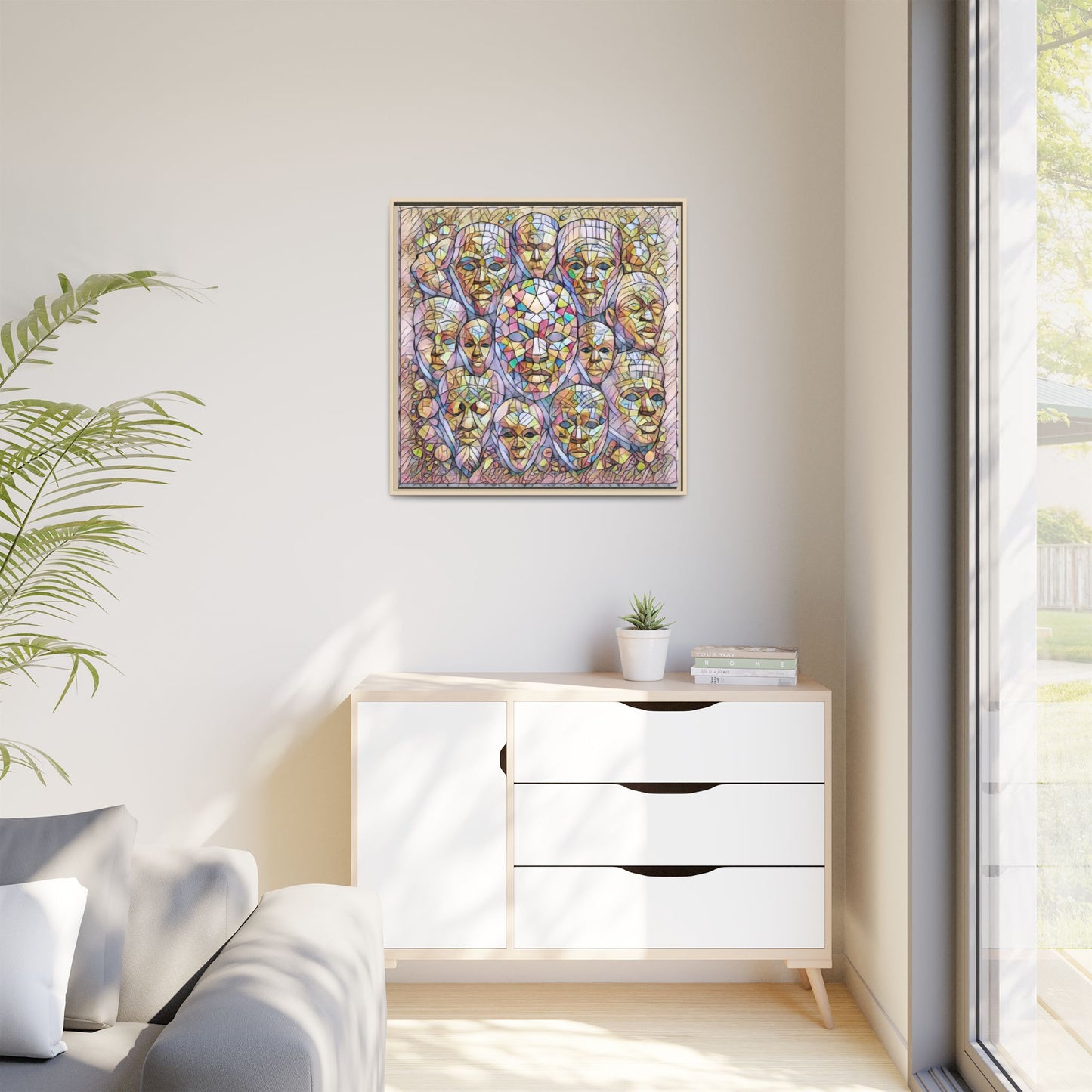 Framed Art Print — Mosaic Faces Matte Canvas