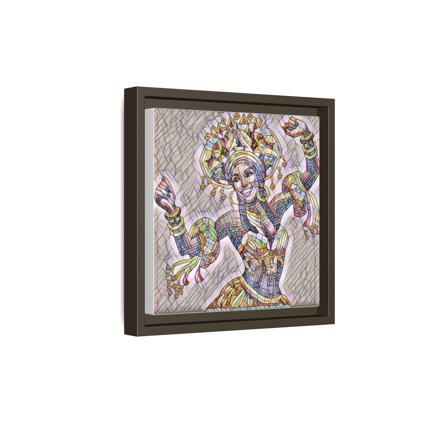 Framed Matte Canvas: Colorful Carnival Dancer Artwork – Vibrant Ethnic Dance Wall Art