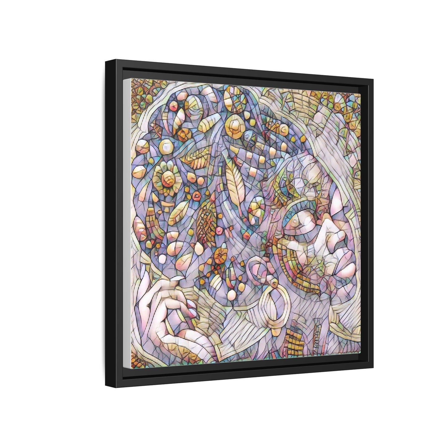 Bohemian Mosaic Woman Matte Canvas Framed Wall Art