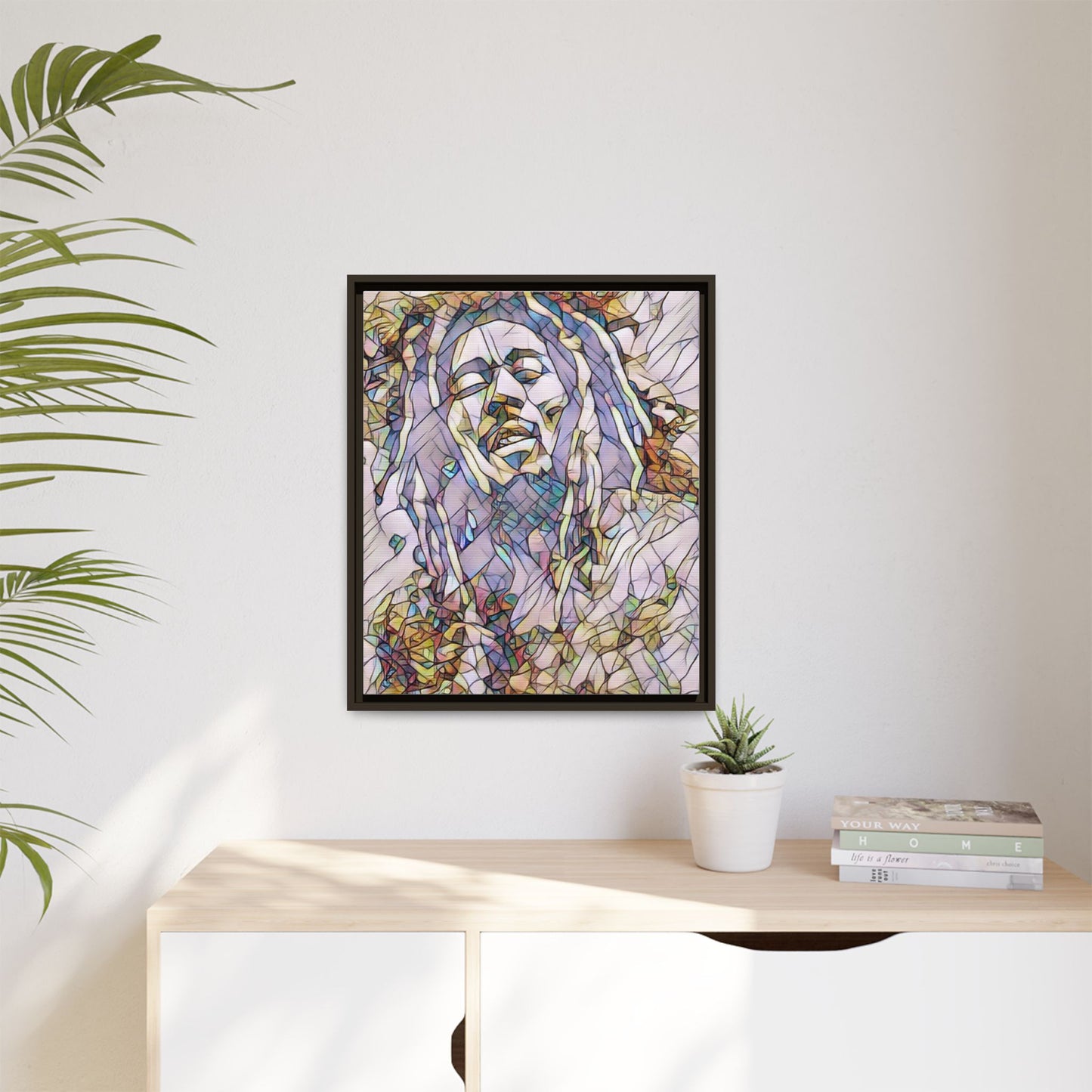 Abstract Multicolor Portrait Matte Canvas Framed Wall Art