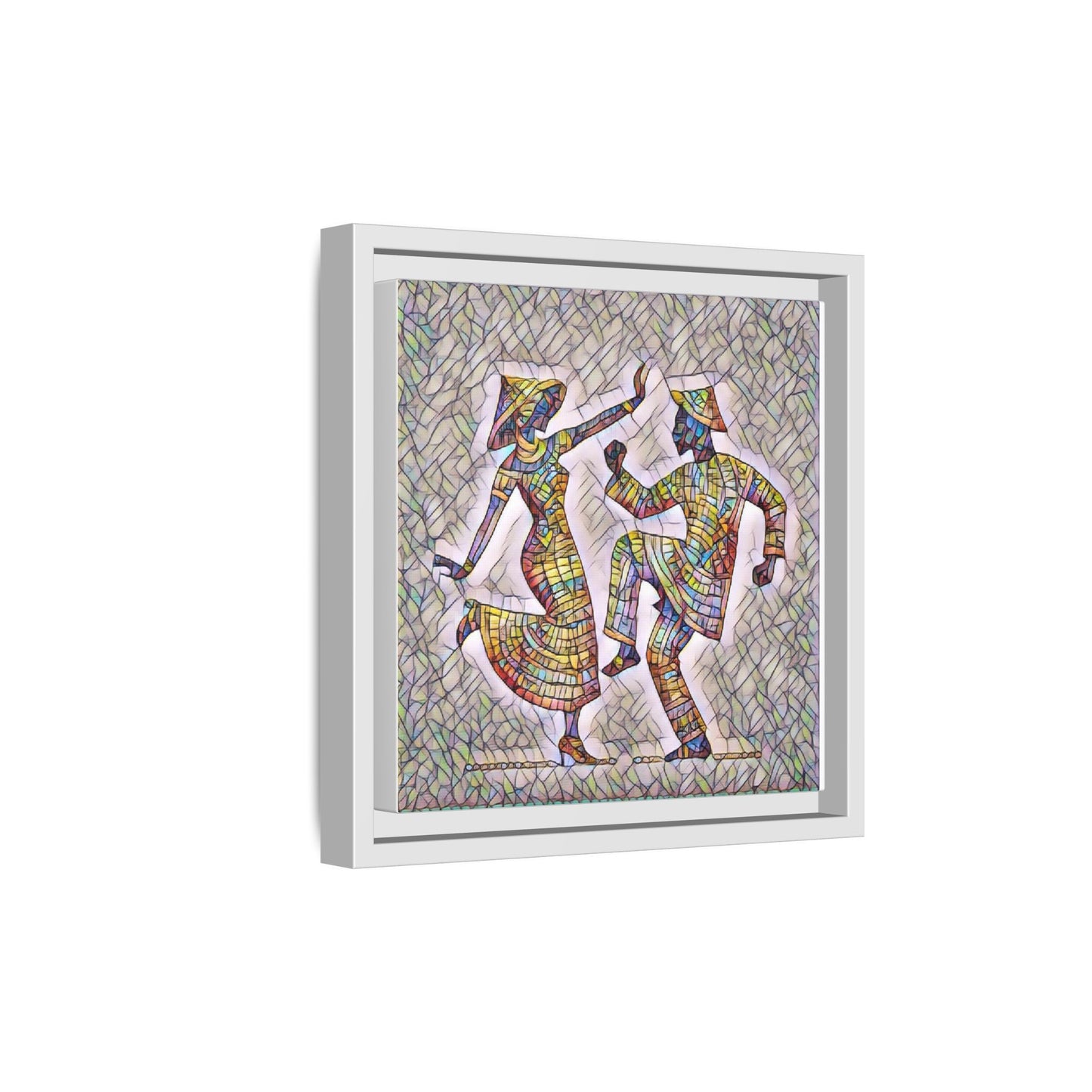 Colorful Folk Dance Matte Canvas Print (Framed)