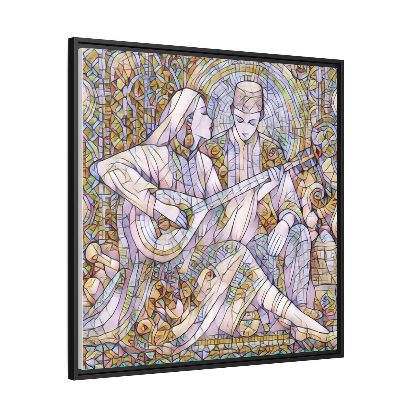 Love Song Serenade - Framed Canvas Wall Art | Guitar Player Romantic Print