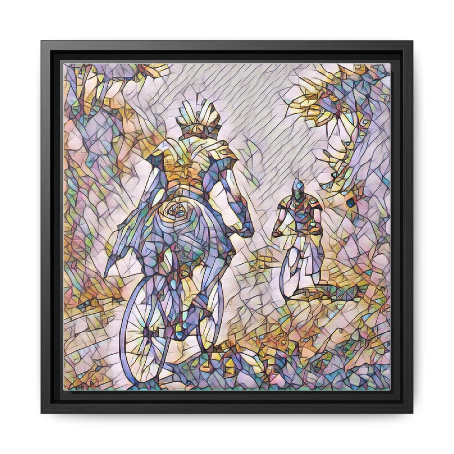 Cycling Art Print — Framed Matte Canvas Wall Art