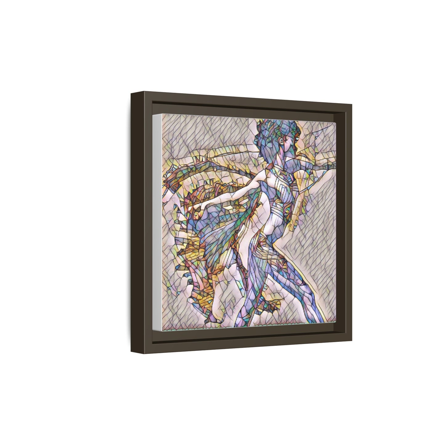 Abstract Stained-Glass Dancer Framed Canvas Art