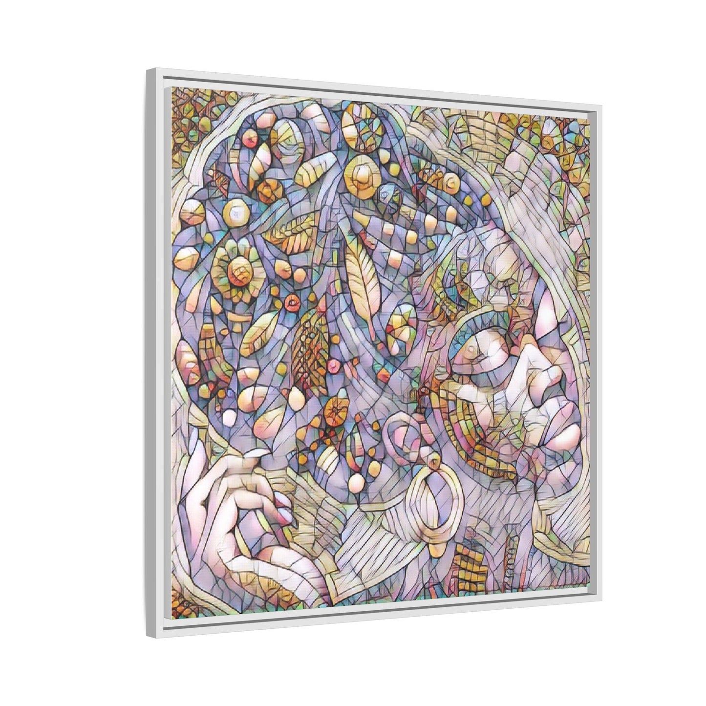 Bohemian Mosaic Woman Matte Canvas Framed Wall Art