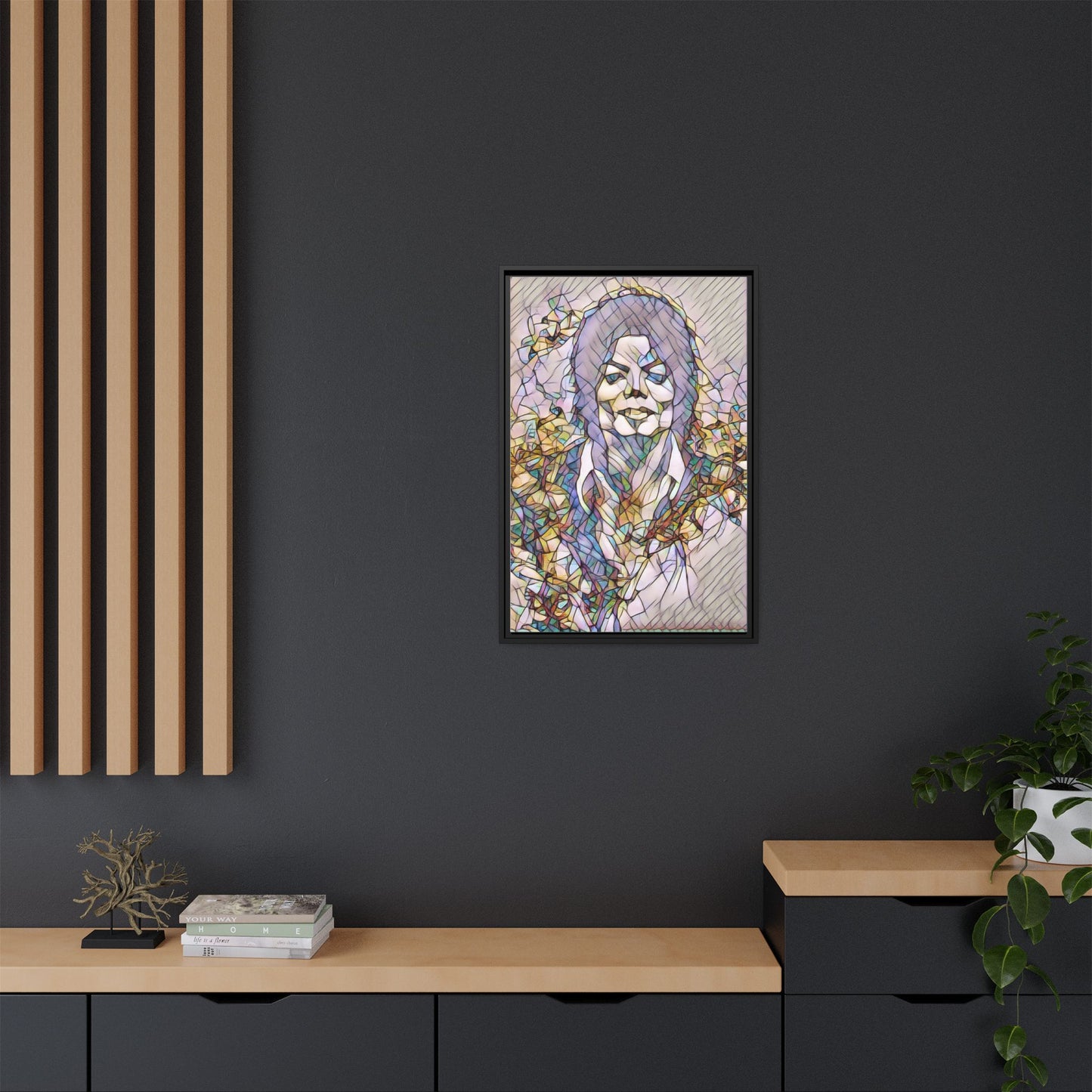 Abstract Stained-Glass Portrait Matte Canvas (Framed)