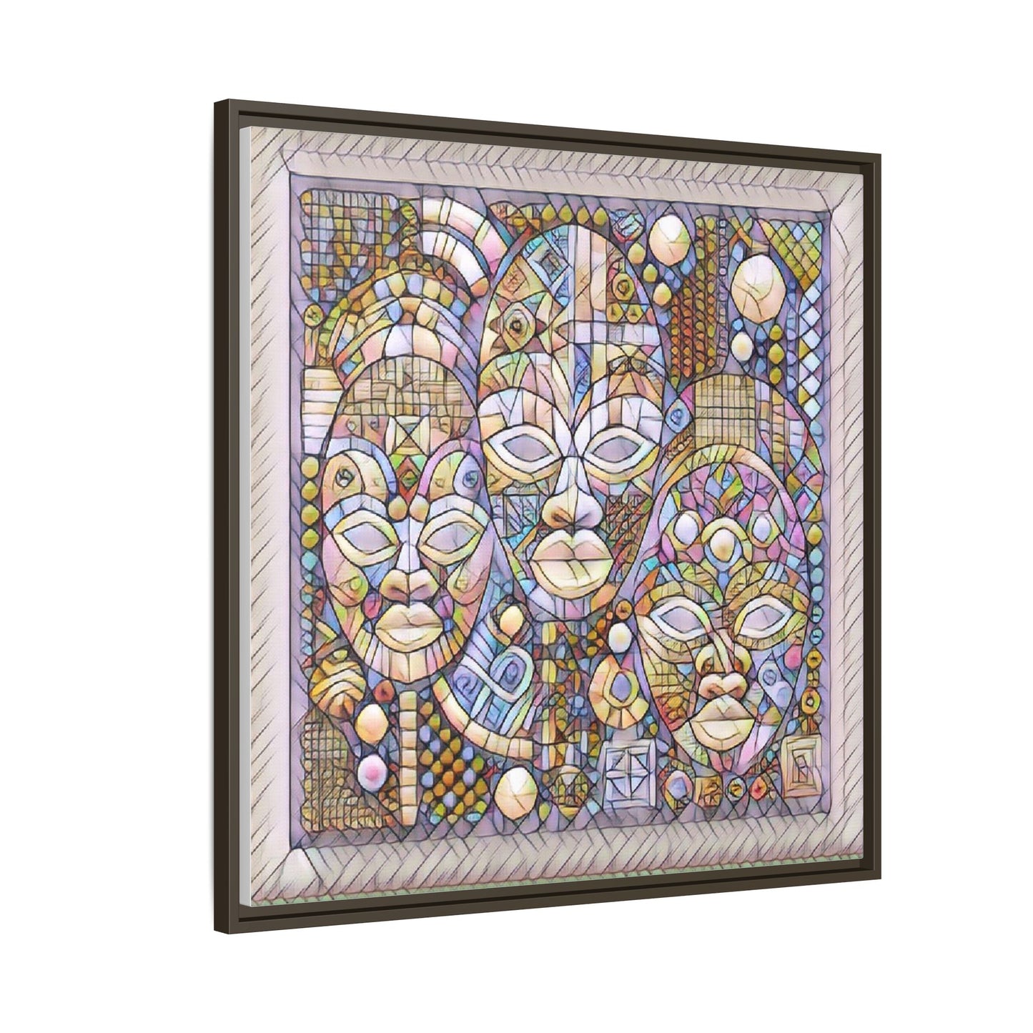 Abstract African Mask Art — Framed Matte Canvas Wall Art
