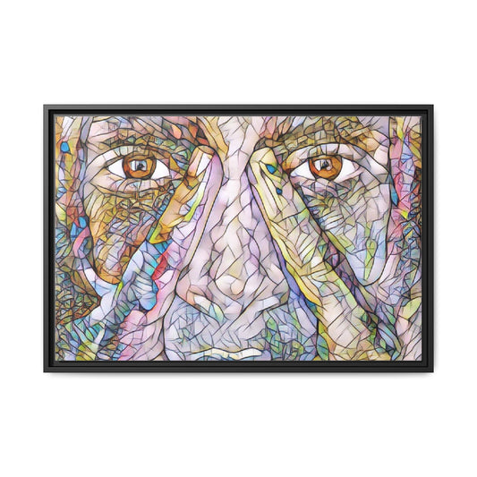 Abstract Stained-Glass Face Matte Canvas Framed Wall Art