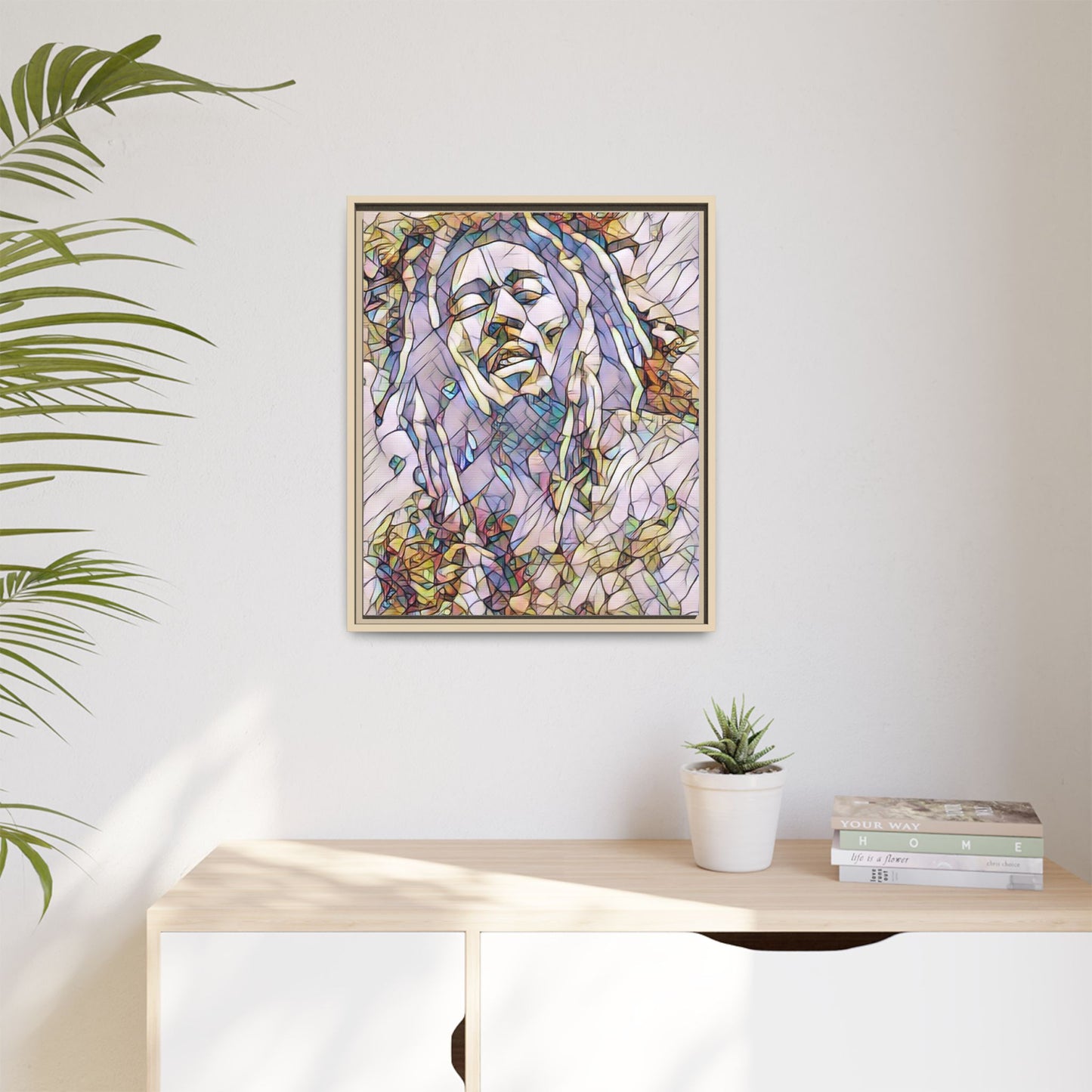 Abstract Multicolor Portrait Matte Canvas Framed Wall Art