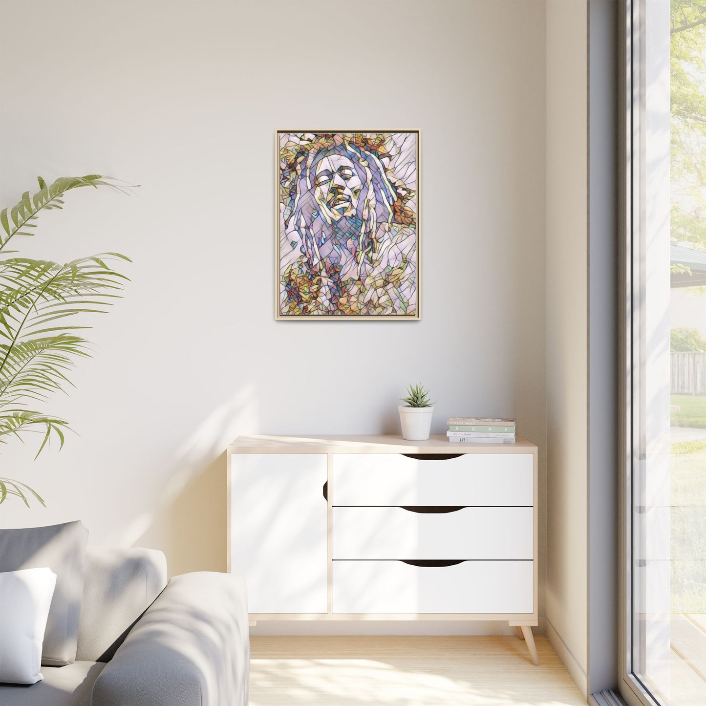 Abstract Multicolor Portrait Matte Canvas Framed Wall Art