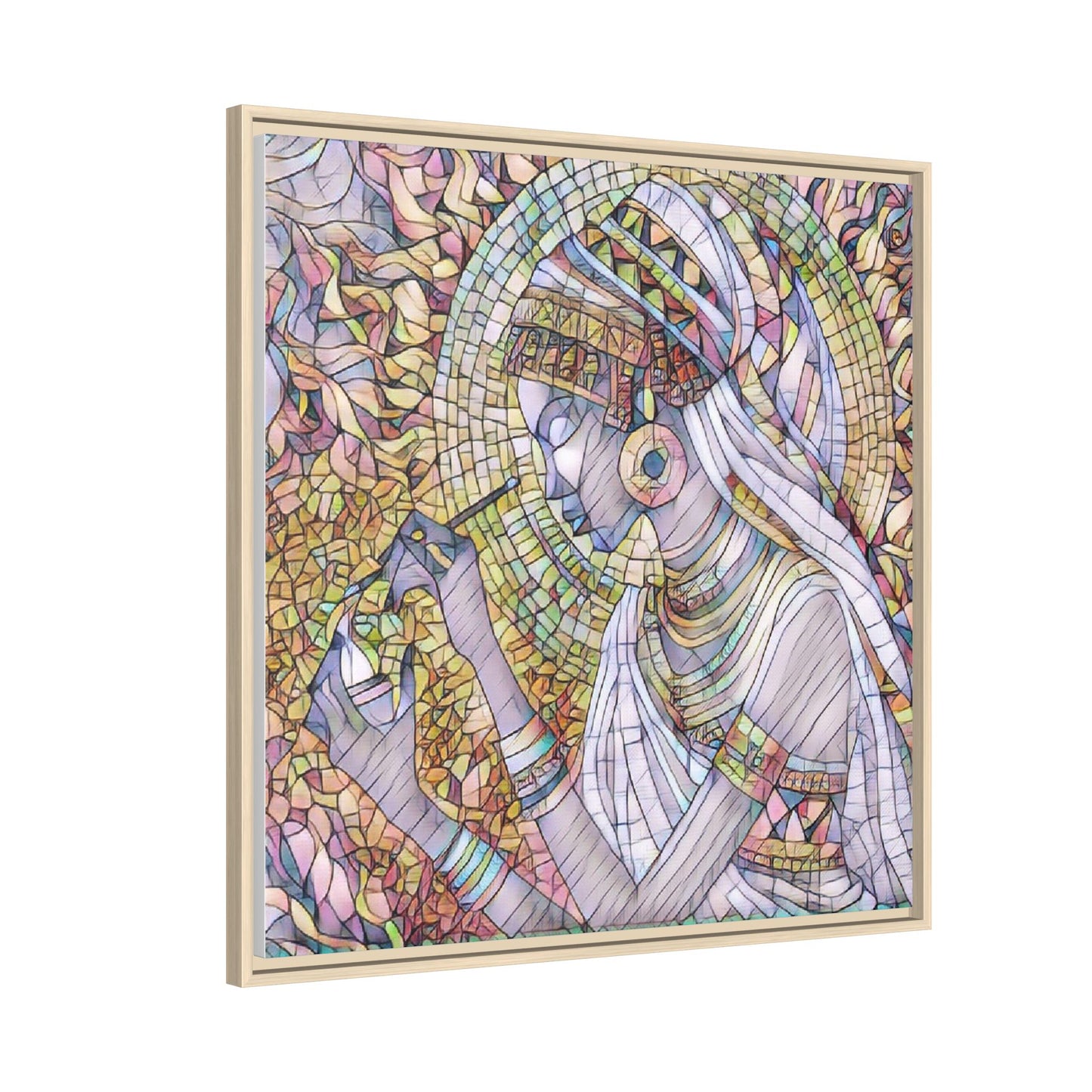 Egyptian Goddess Stained-Glass Matte Canvas (Framed)