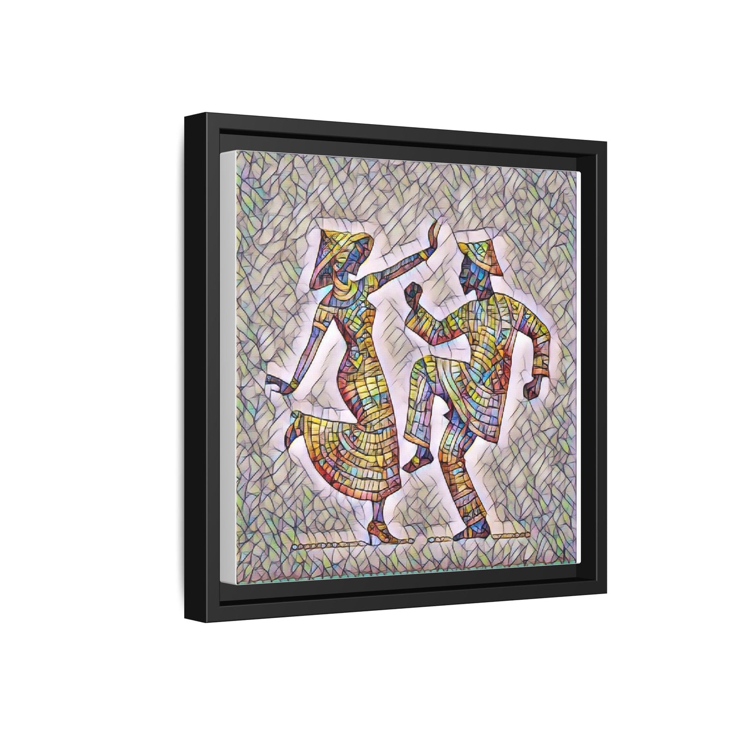 Colorful Folk Dance Matte Canvas Print (Framed)