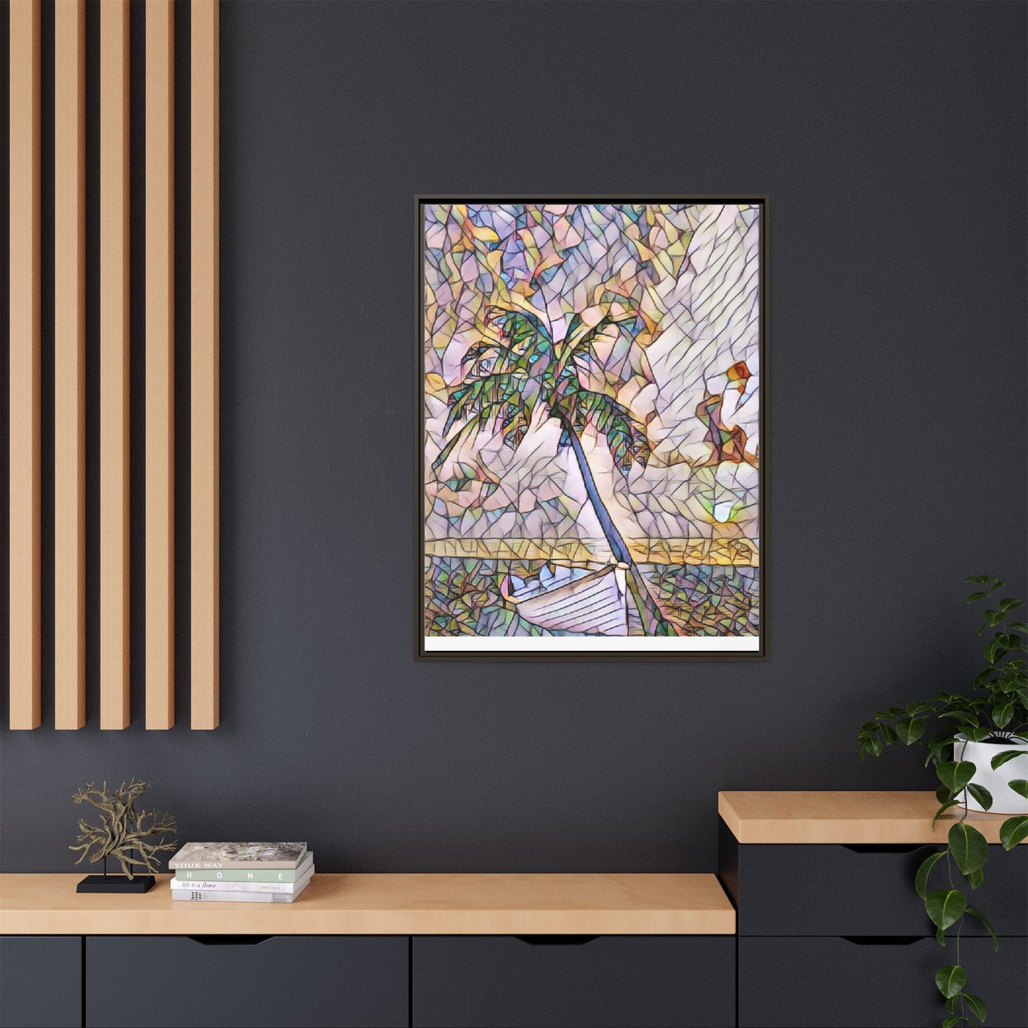 Tropical Palm Canvas Print — Framed Matte Wall Art