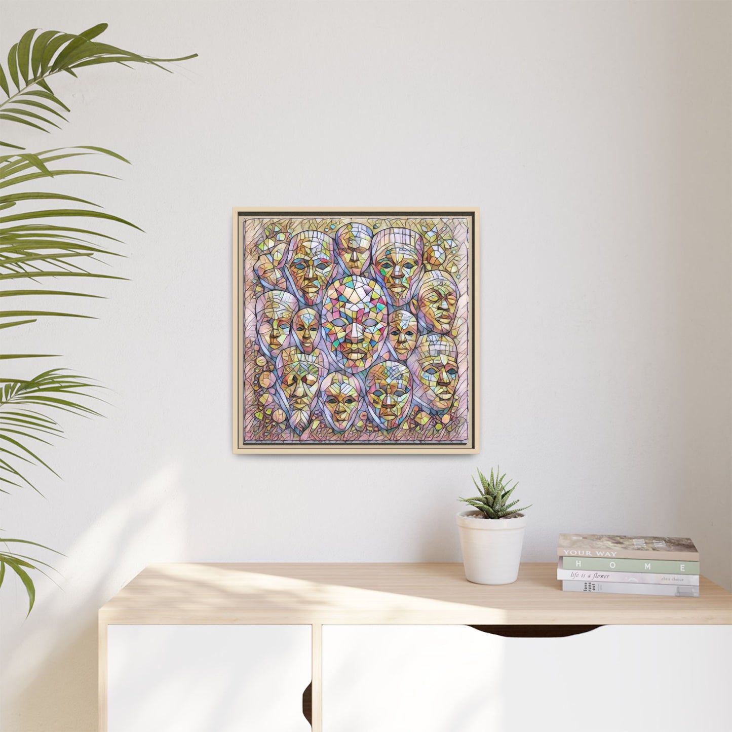 Framed Art Print — Mosaic Faces Matte Canvas