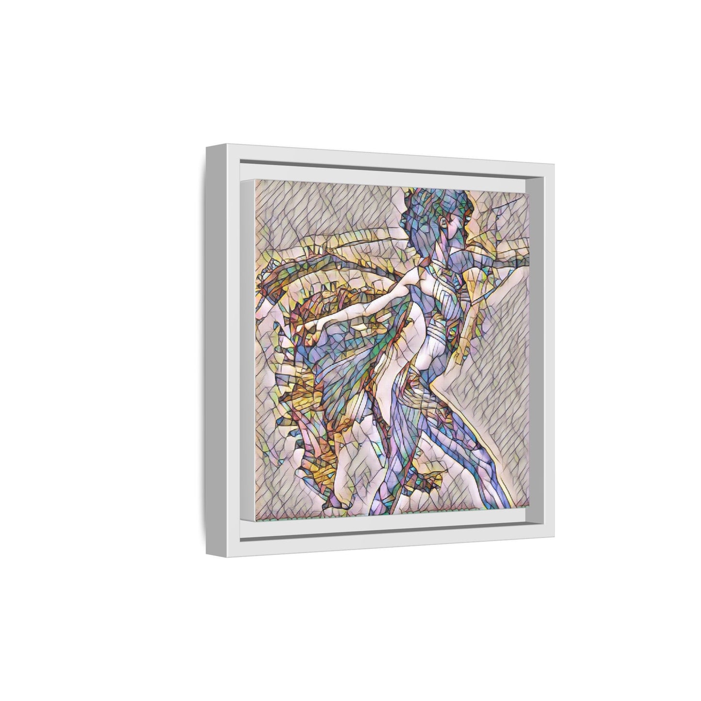 Abstract Stained-Glass Dancer Framed Canvas Art