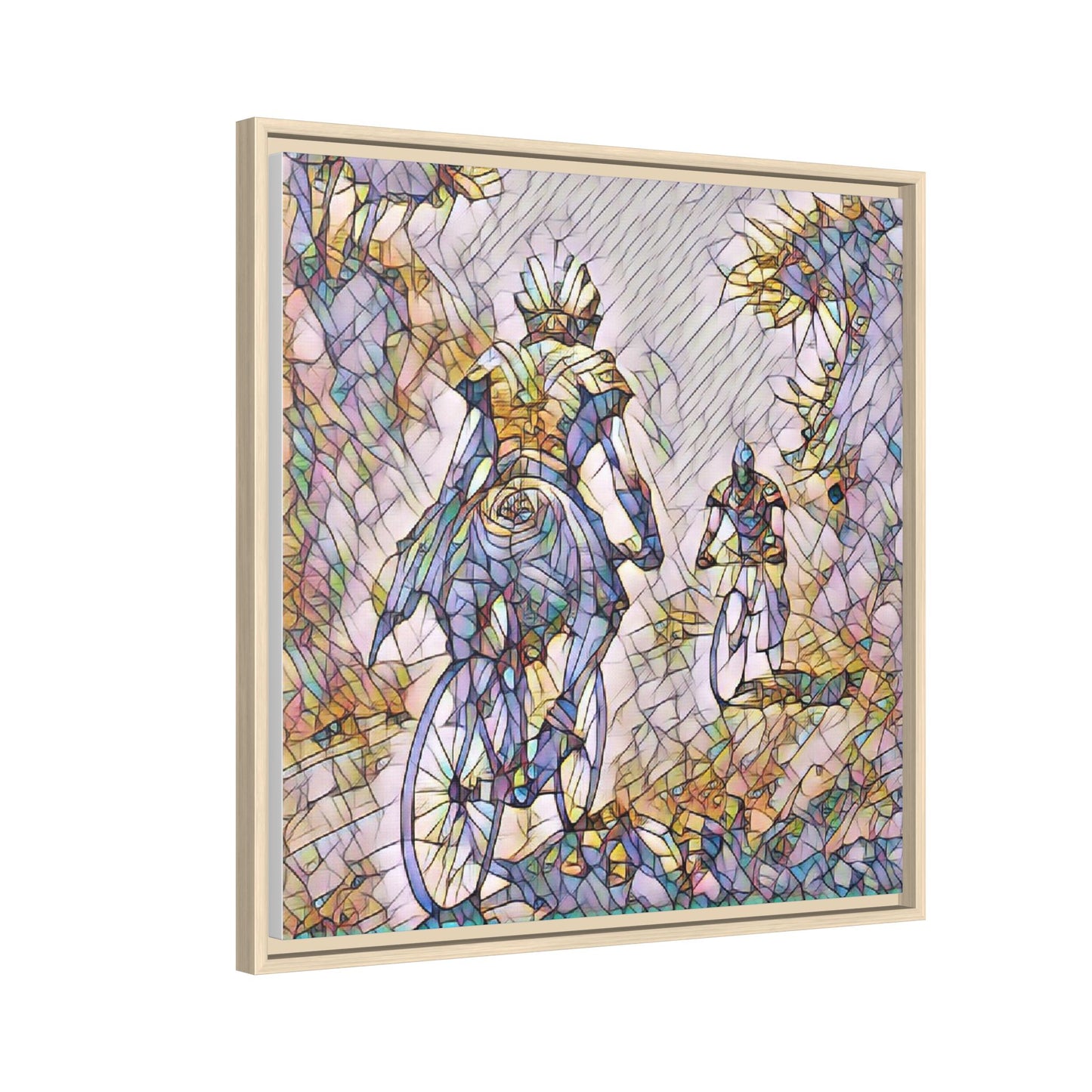 Cycling Art Print — Framed Matte Canvas Wall Art