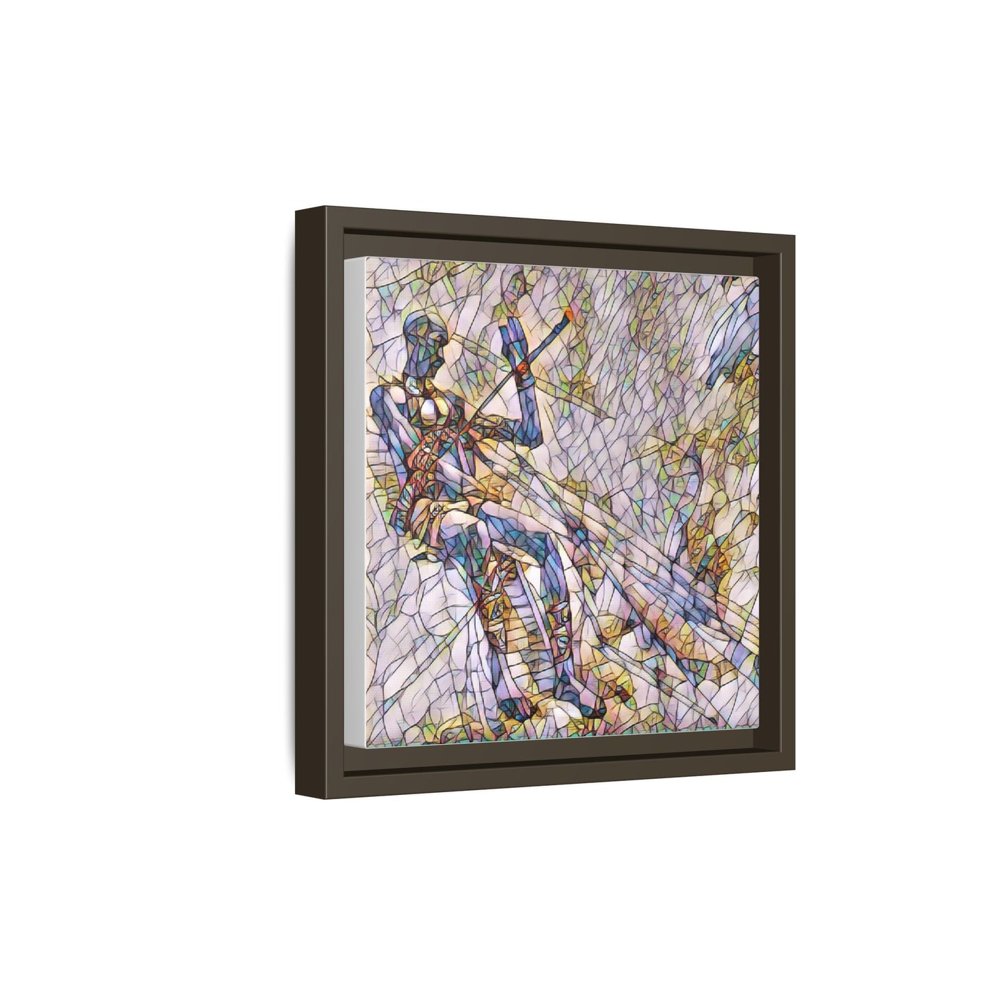 Abstract Stained-Glass Warrior Framed Canvas