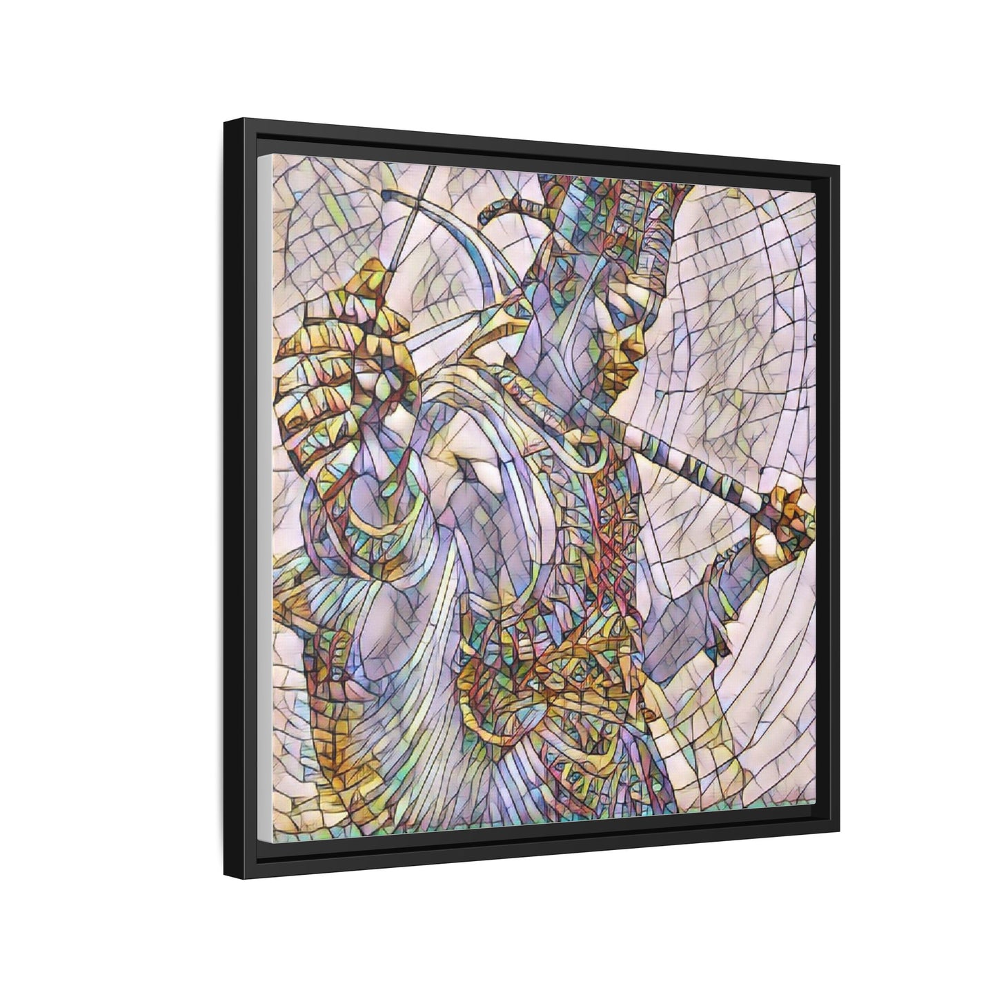 Egyptian God Mosaic Matte Canvas Framed Art