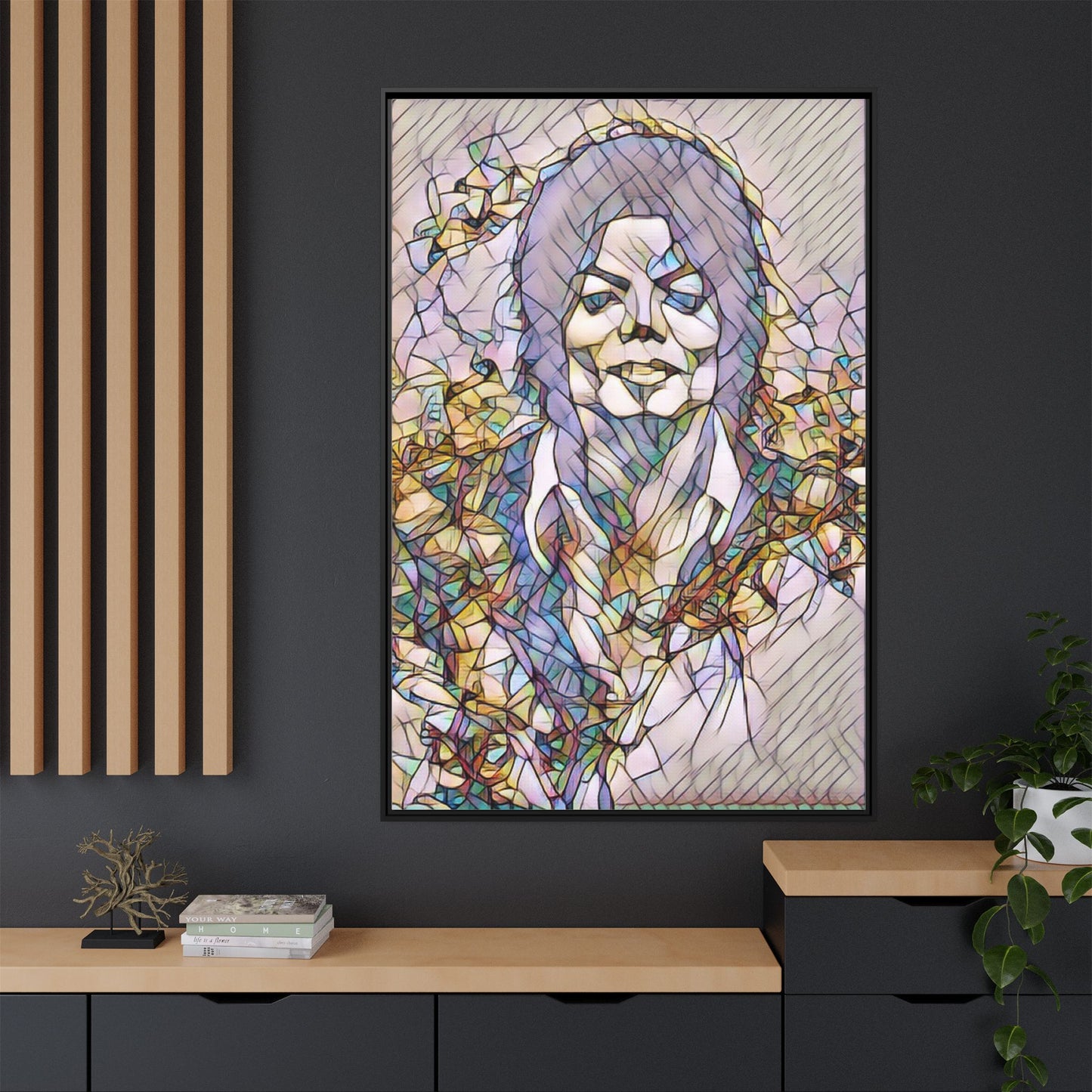 Abstract Stained-Glass Portrait Matte Canvas (Framed)
