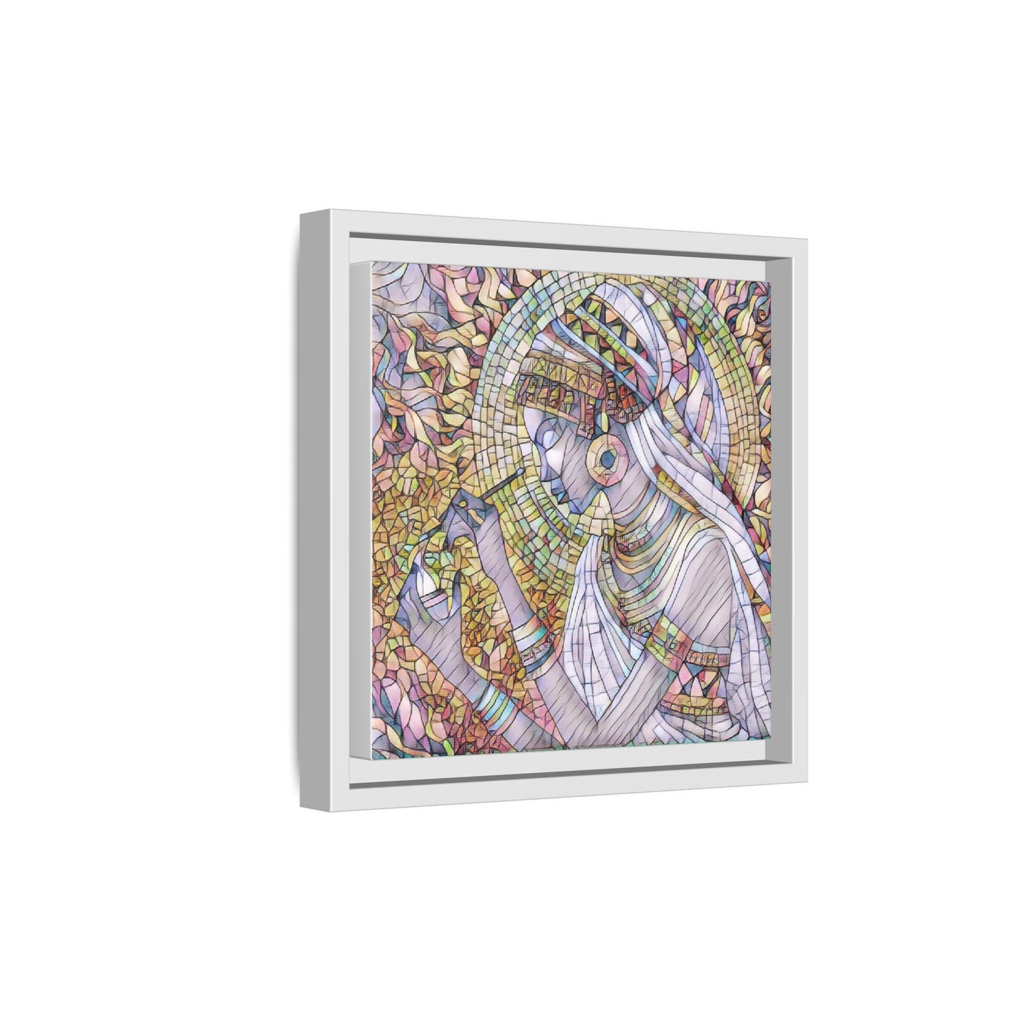 Egyptian Goddess Stained-Glass Matte Canvas (Framed)