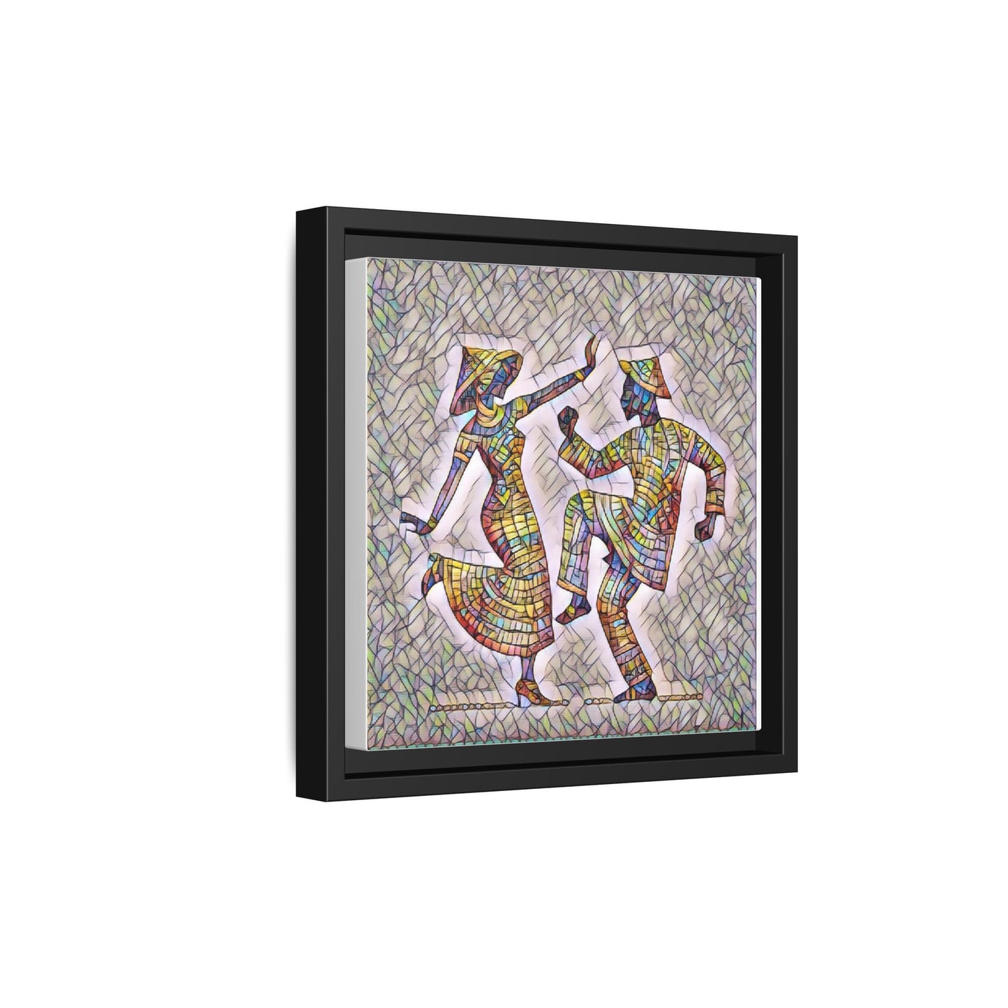 Colorful Folk Dance Matte Canvas Print (Framed)