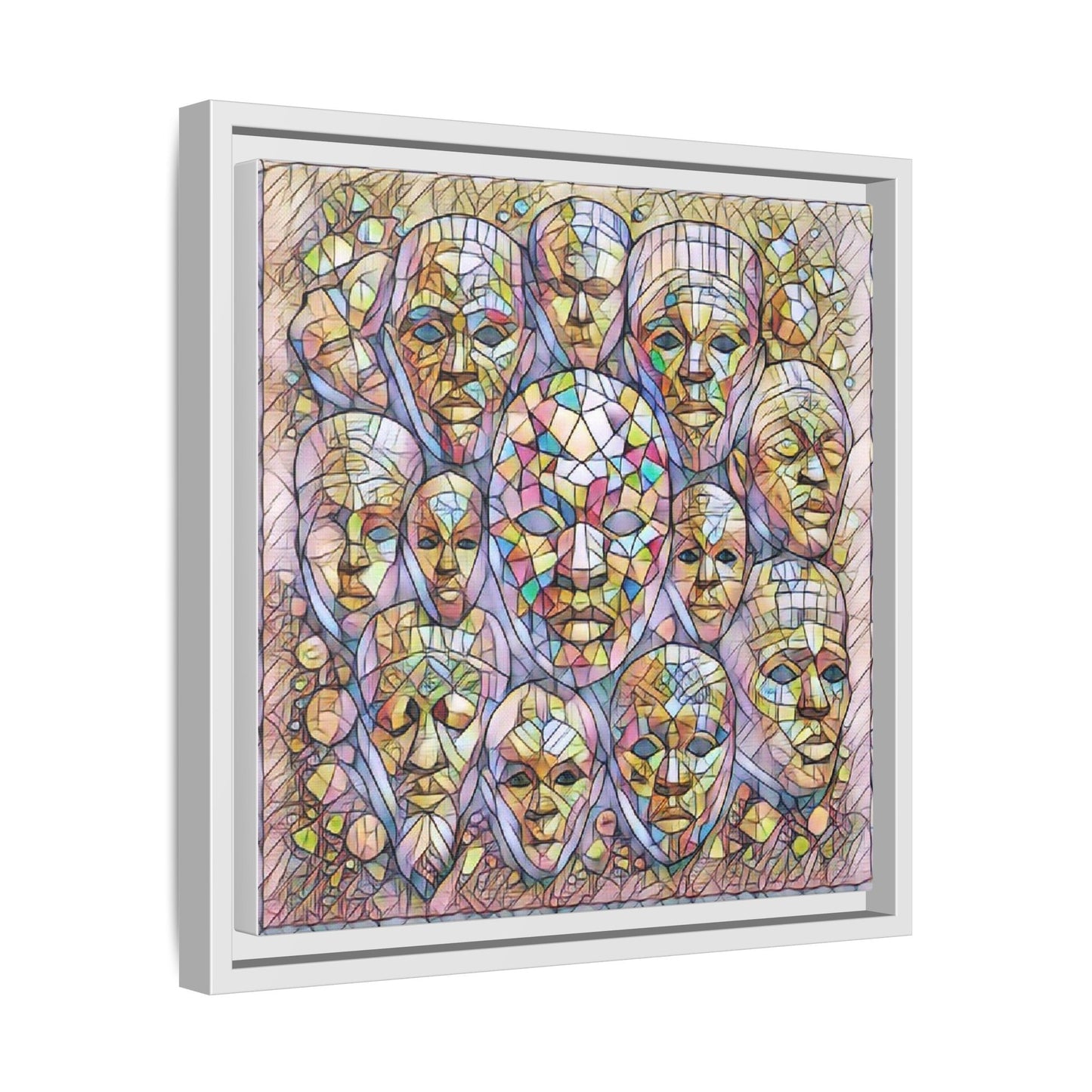 Framed Art Print — Mosaic Faces Matte Canvas