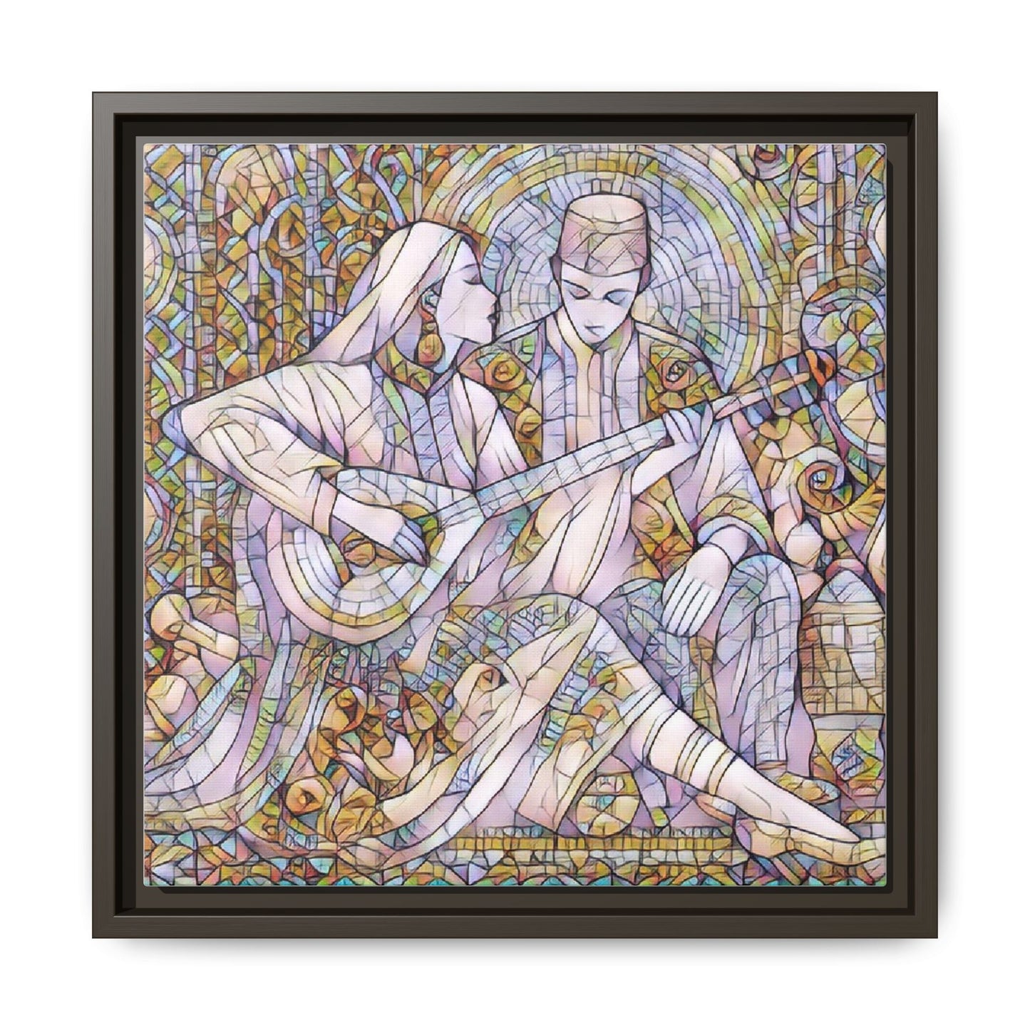 Love Song Serenade - Framed Canvas Wall Art | Guitar Player Romantic Print