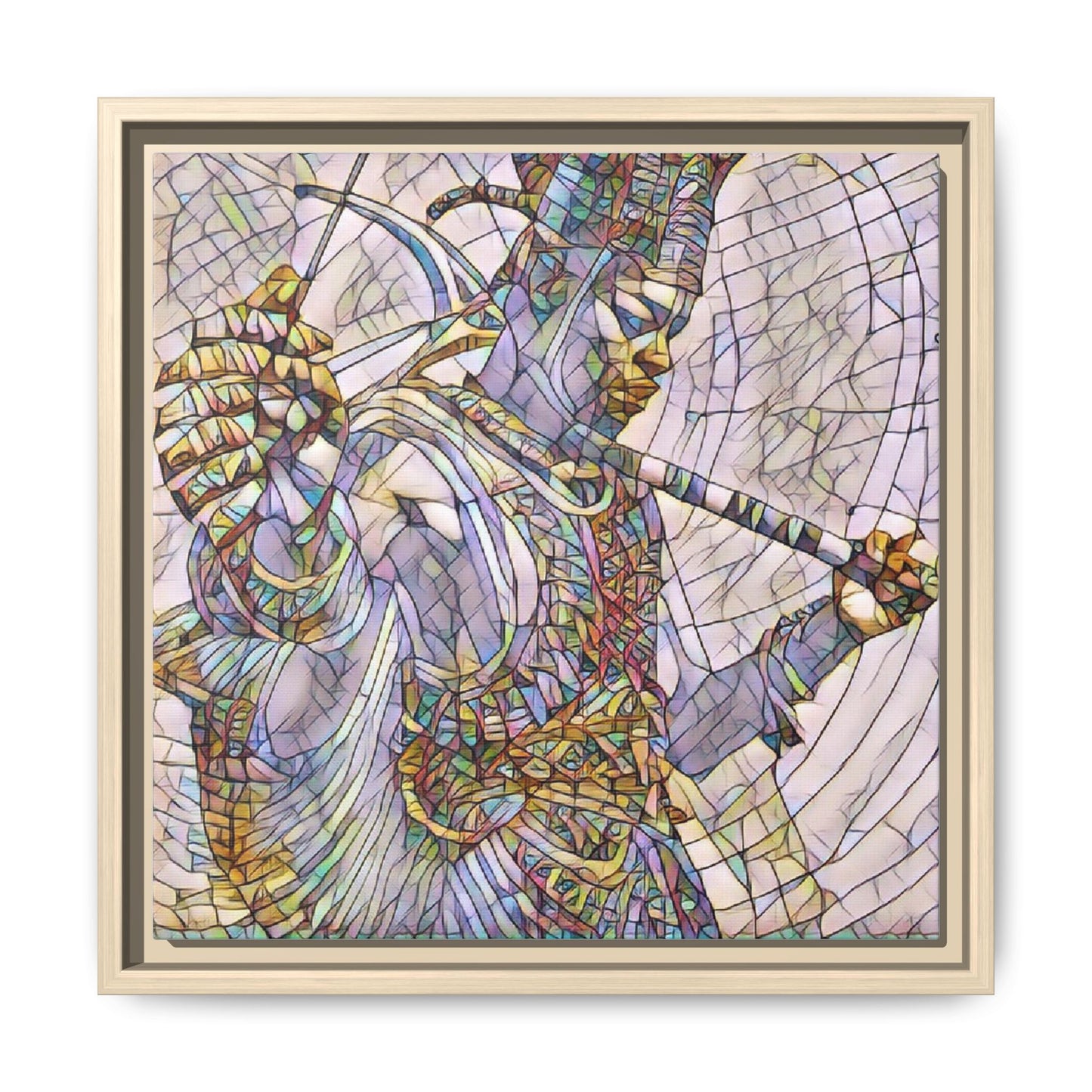 Egyptian God Mosaic Matte Canvas Framed Art