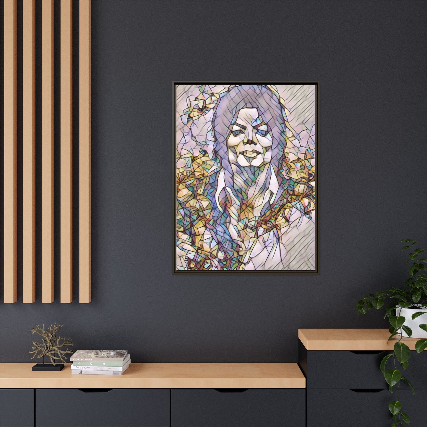 Abstract Stained-Glass Portrait Matte Canvas (Framed)