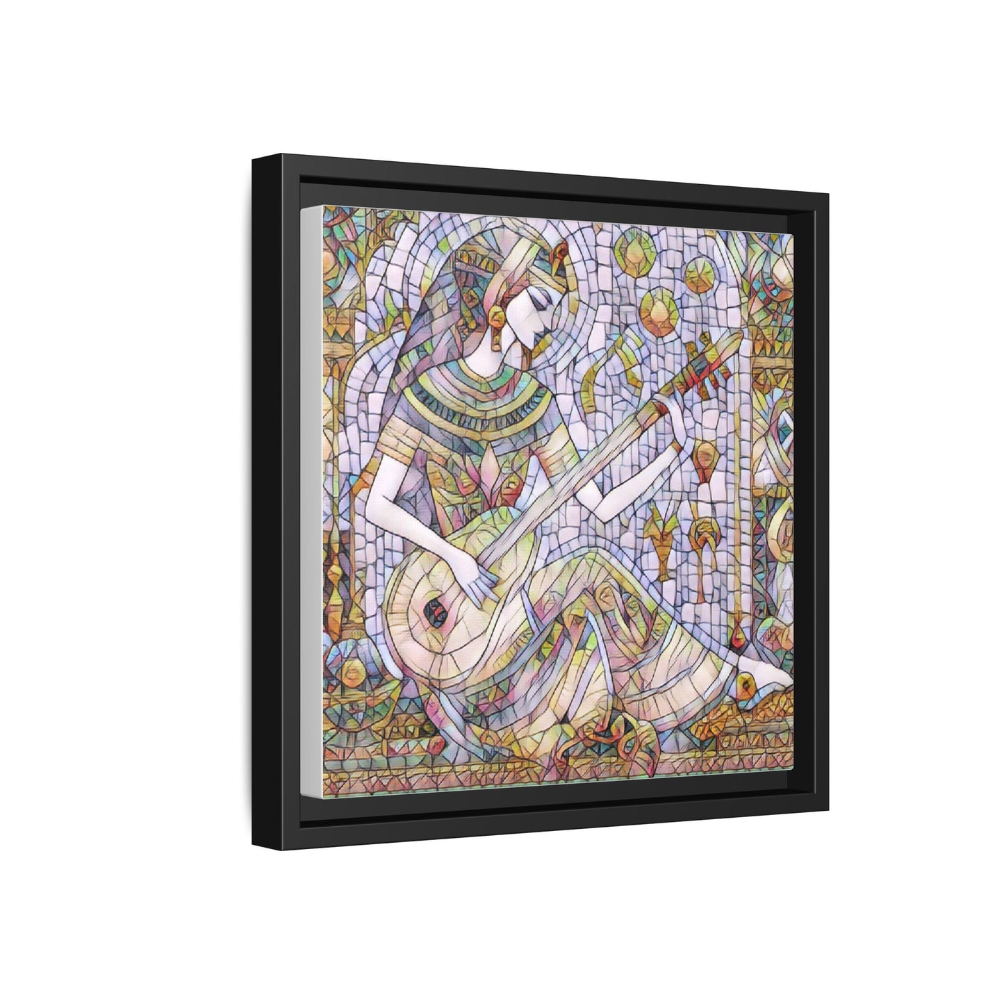 Egyptian Muse Mosaic Matte Canvas Framed Wall Art