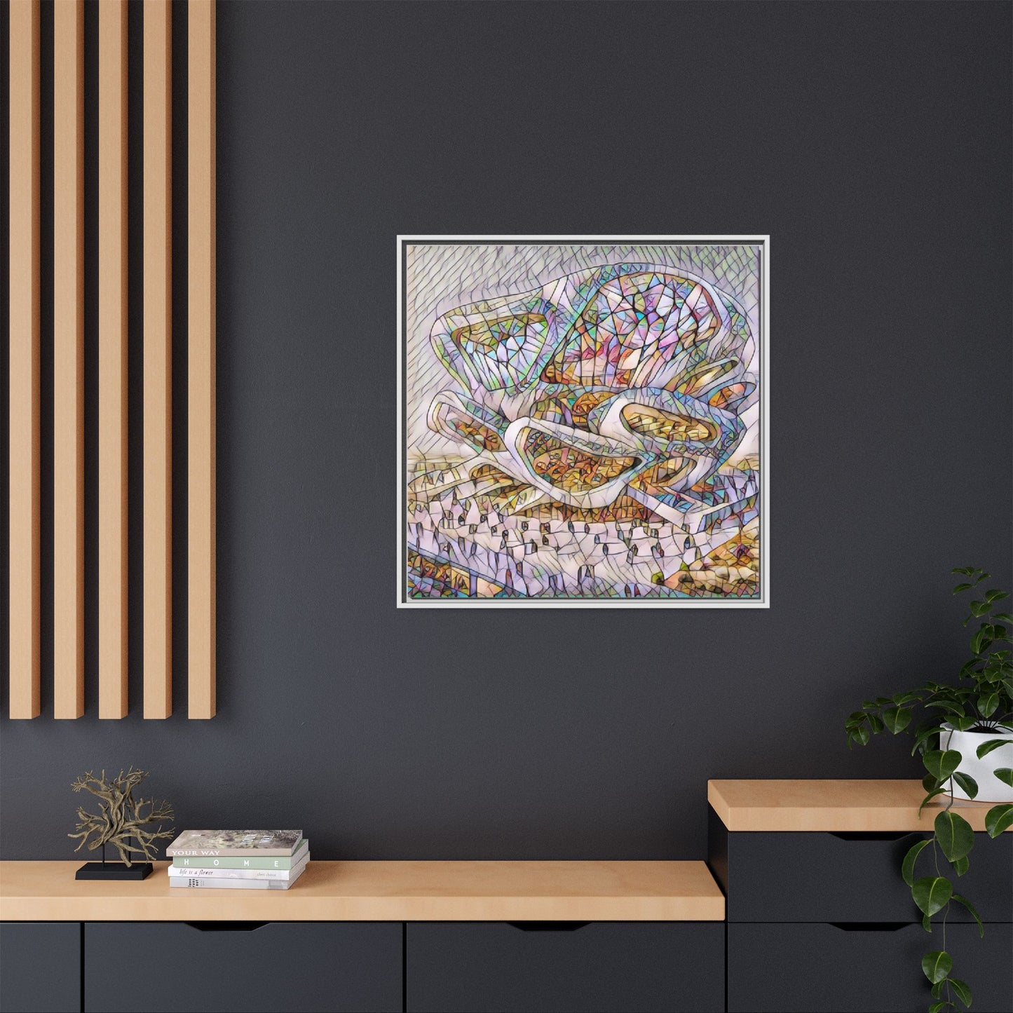 Abstract Colorful Sculpture Matte Canvas Framed Wall Art
