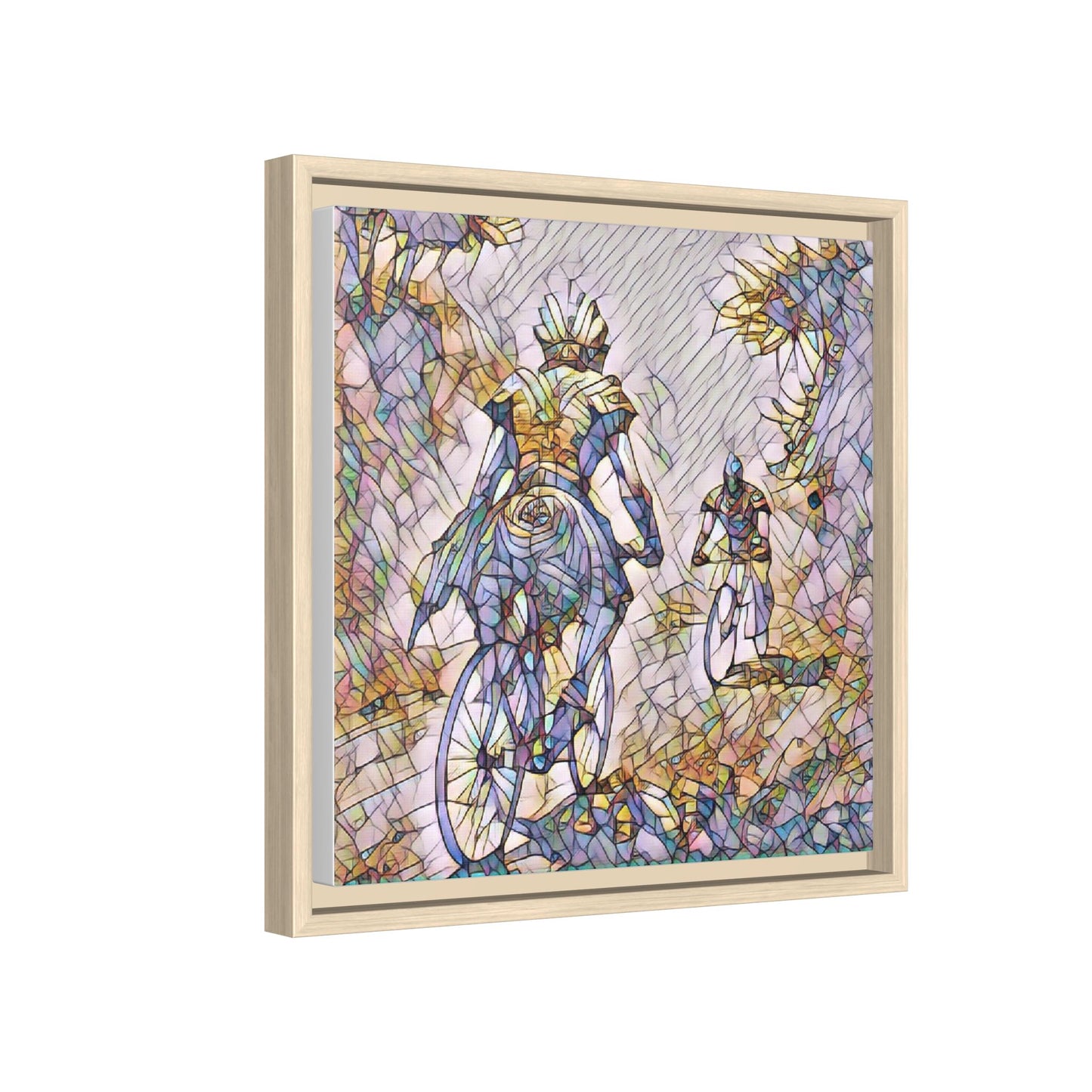 Cycling Art Print — Framed Matte Canvas Wall Art