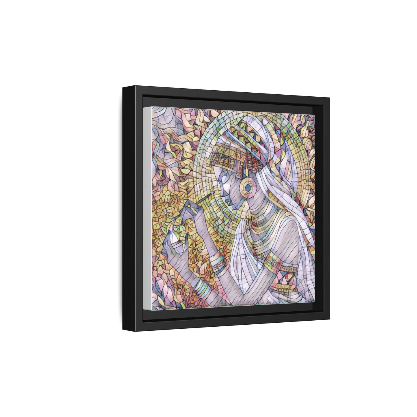 Egyptian Goddess Stained-Glass Matte Canvas (Framed)