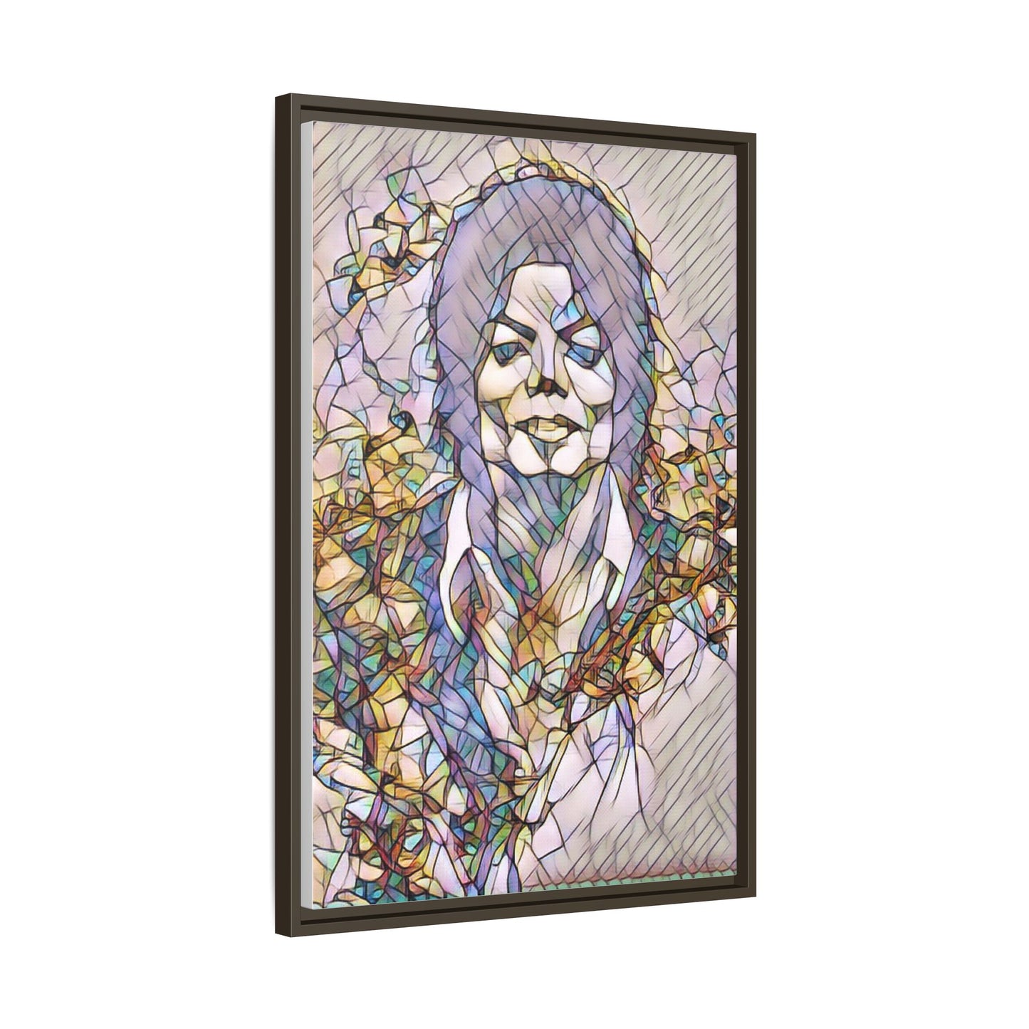 Abstract Stained-Glass Portrait Matte Canvas (Framed)