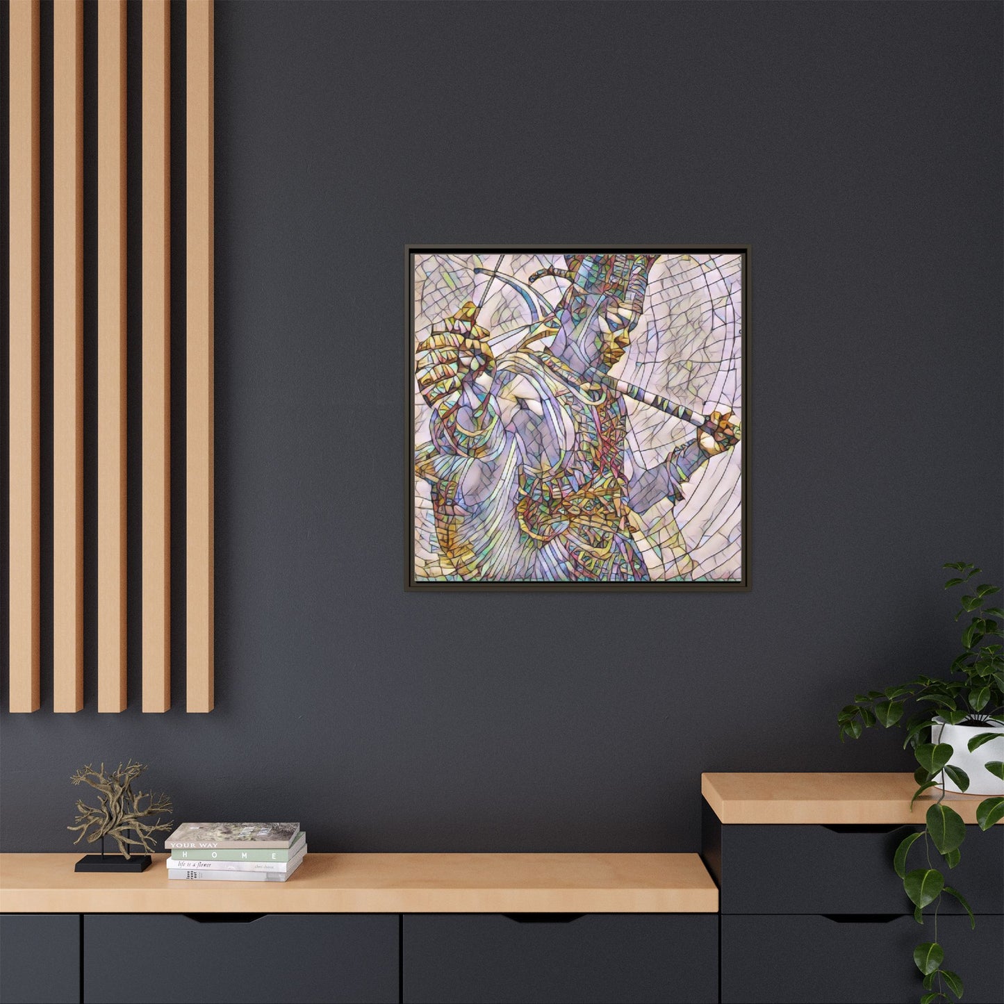 Egyptian God Mosaic Matte Canvas Framed Art