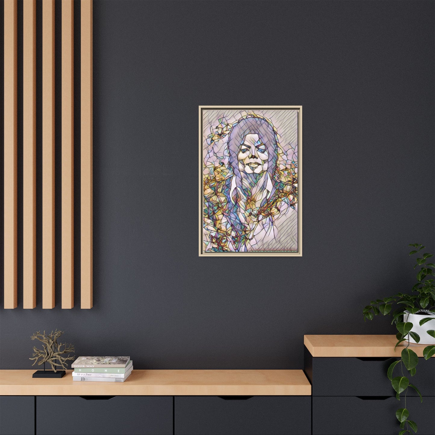 Abstract Stained-Glass Portrait Matte Canvas (Framed)