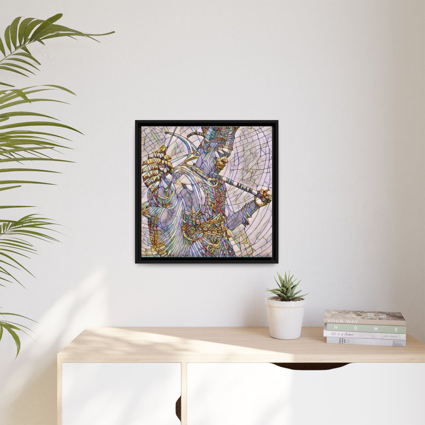 Egyptian God Mosaic Matte Canvas Framed Art