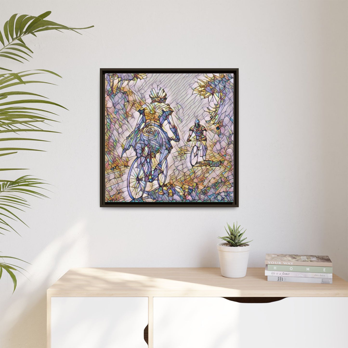 Cycling Art Print — Framed Matte Canvas Wall Art