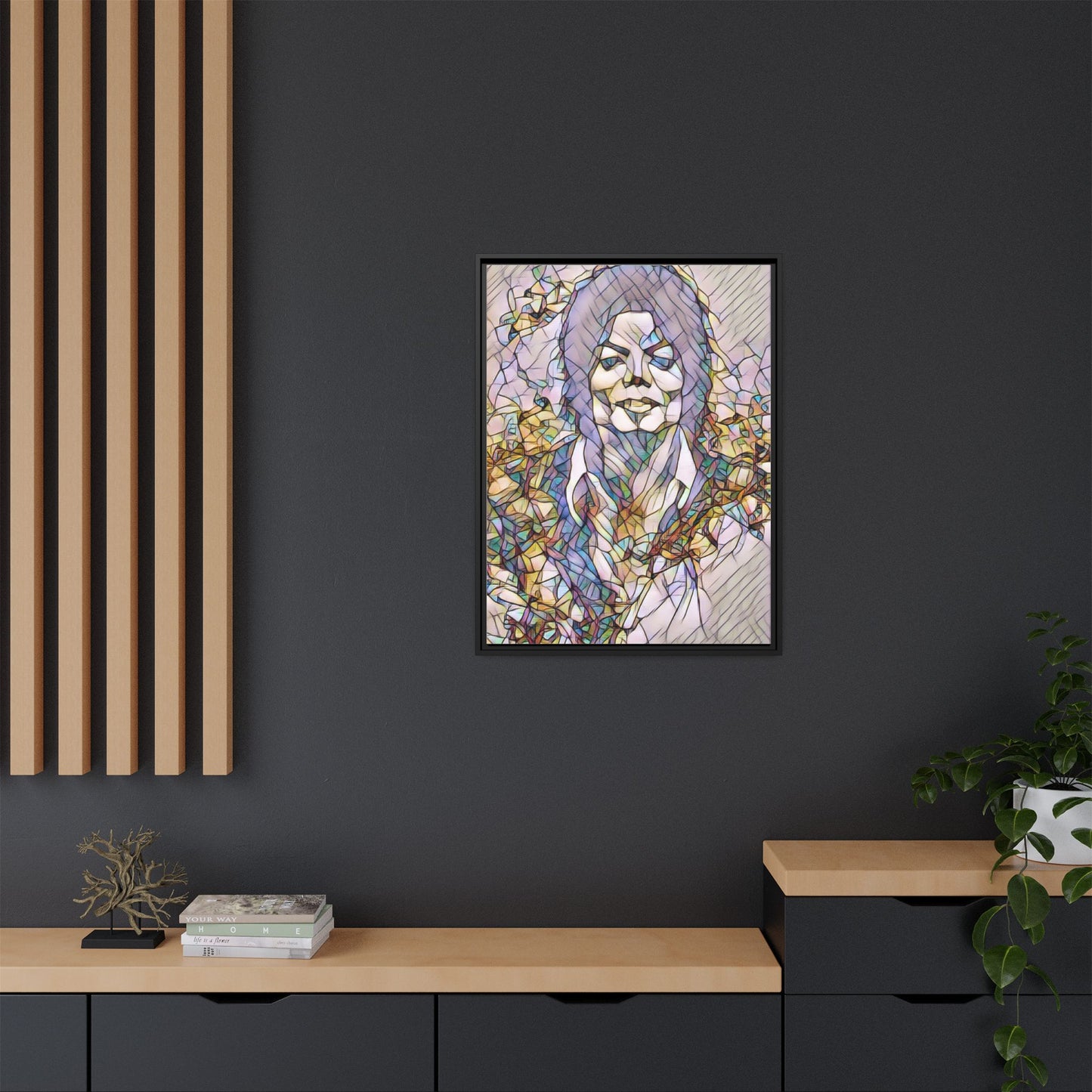 Abstract Stained-Glass Portrait Matte Canvas (Framed)