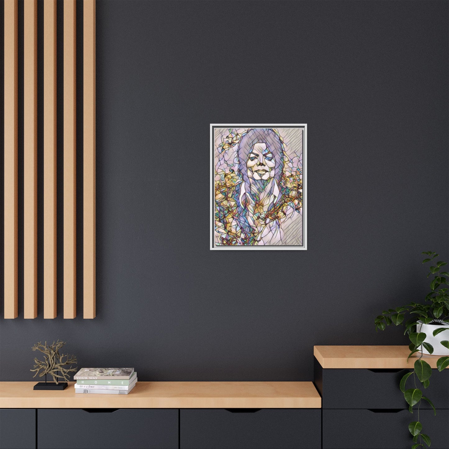 Abstract Stained-Glass Portrait Matte Canvas (Framed)