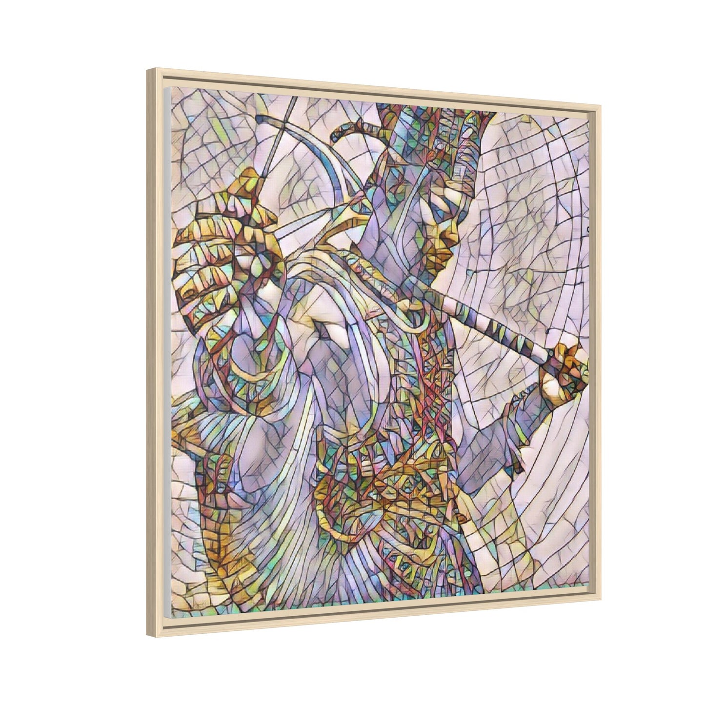 Egyptian God Mosaic Matte Canvas Framed Art