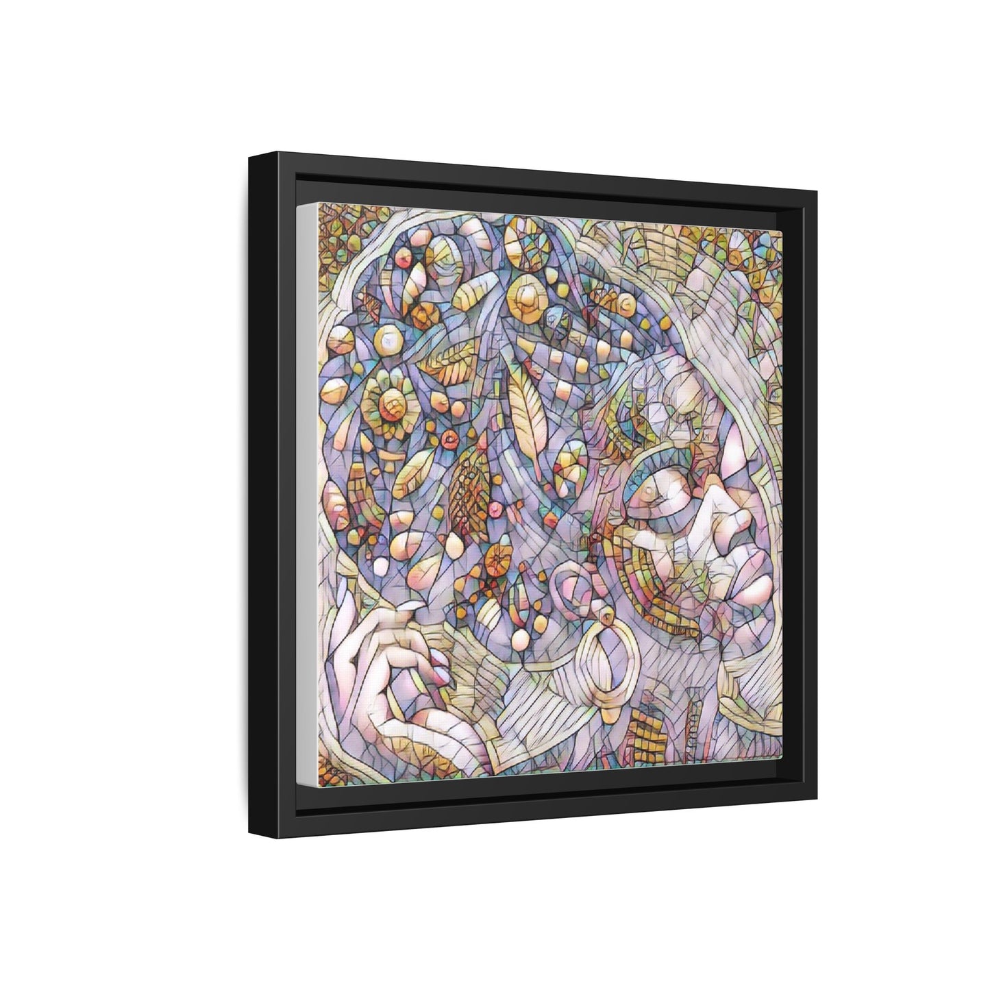 Bohemian Mosaic Woman Matte Canvas Framed Wall Art