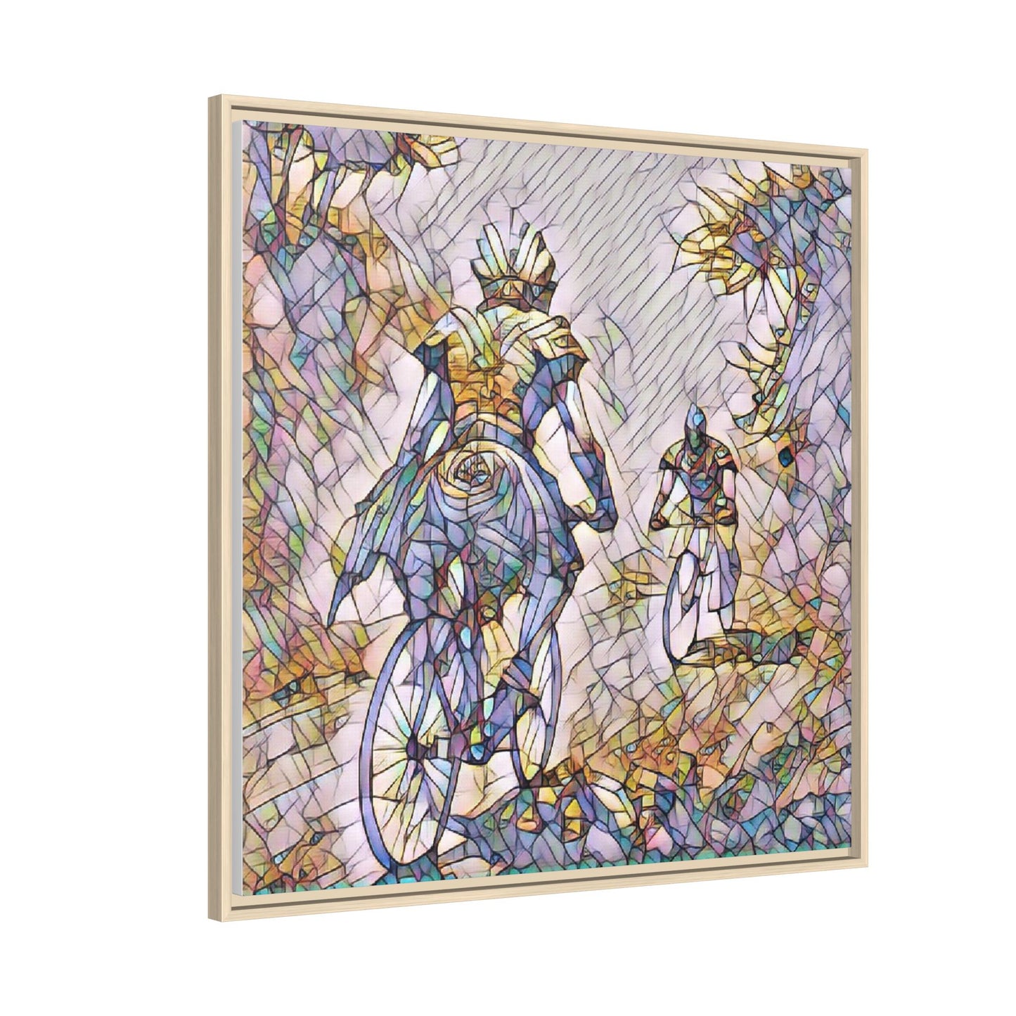 Cycling Art Print — Framed Matte Canvas Wall Art