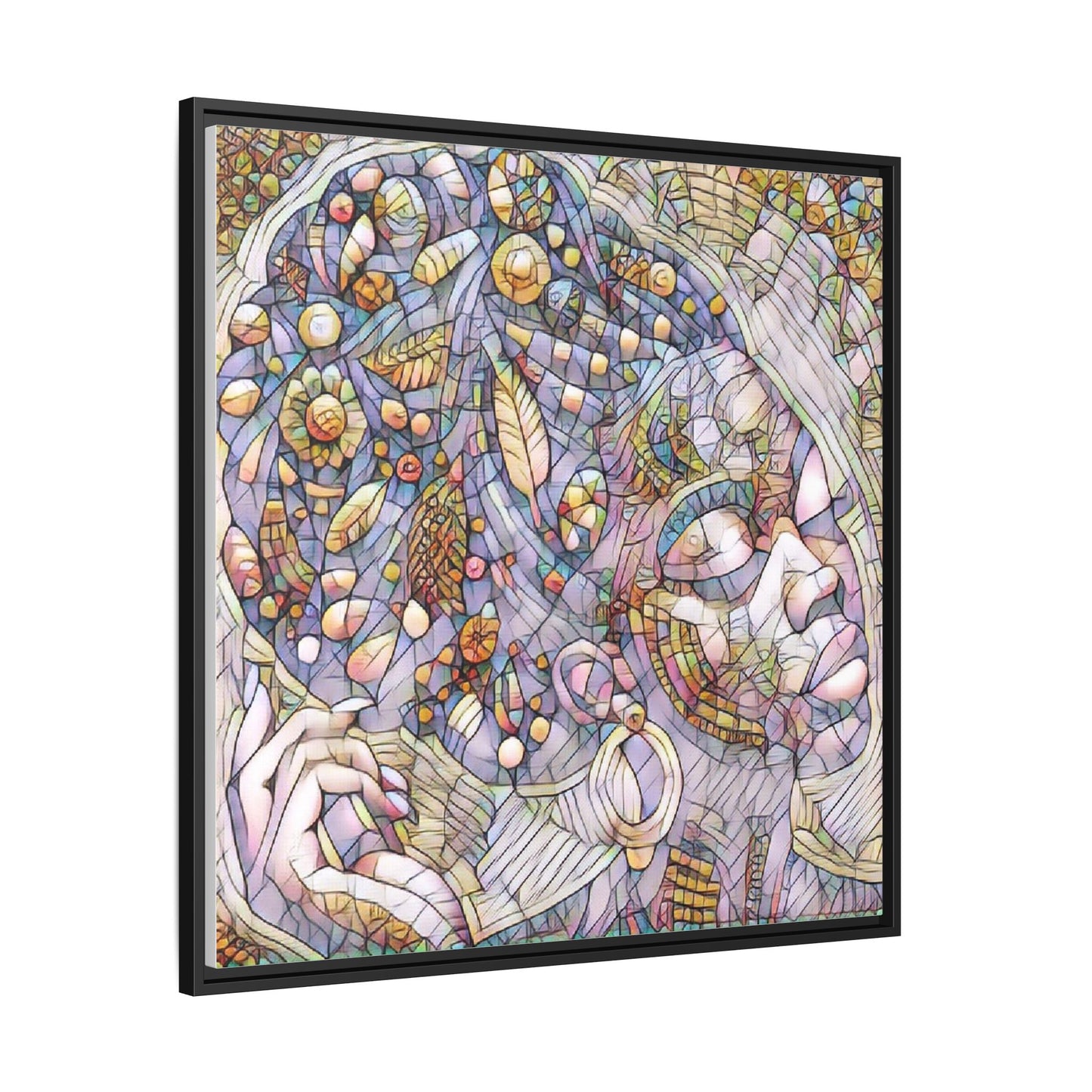 Bohemian Mosaic Woman Matte Canvas Framed Wall Art