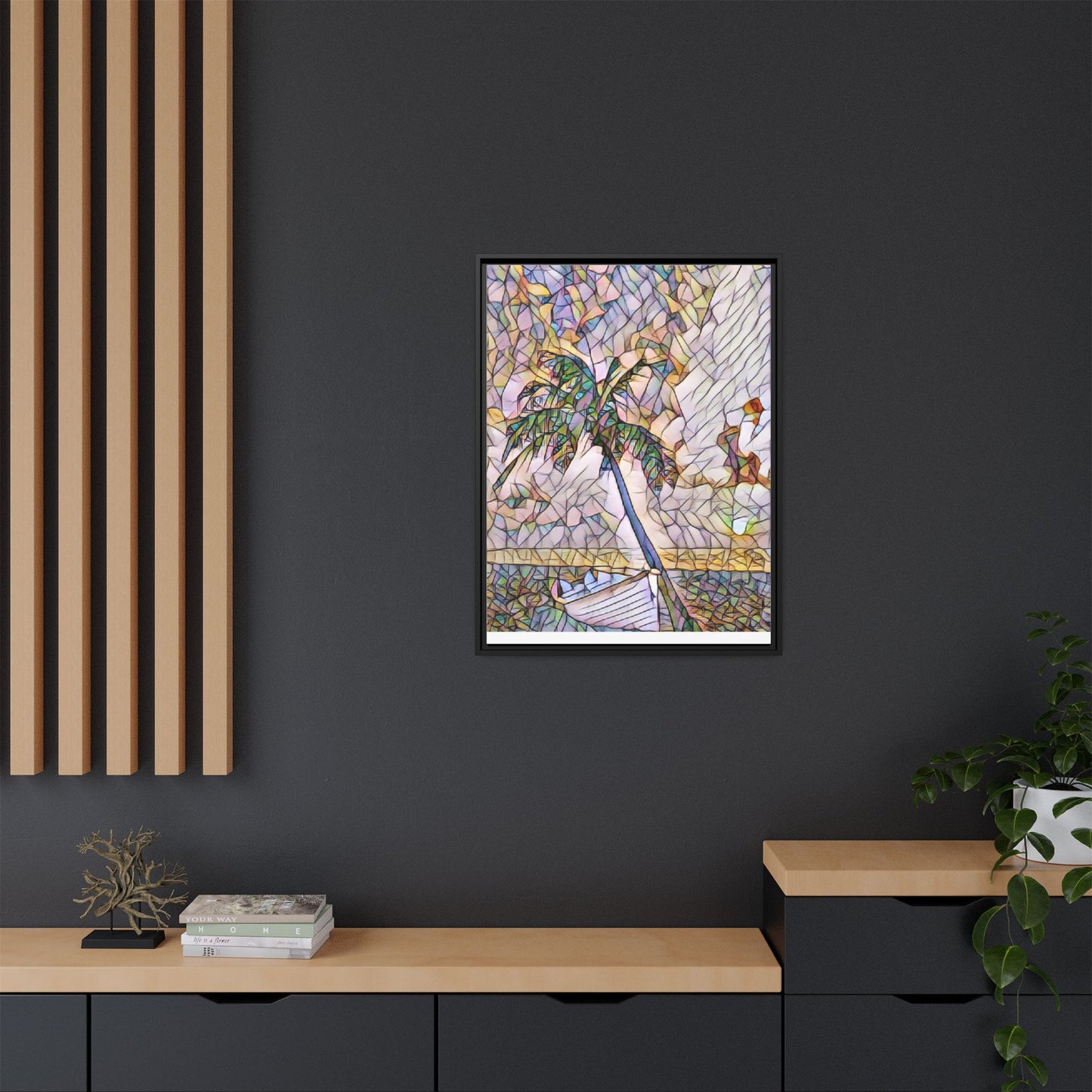 Tropical Palm Canvas Print — Framed Matte Wall Art