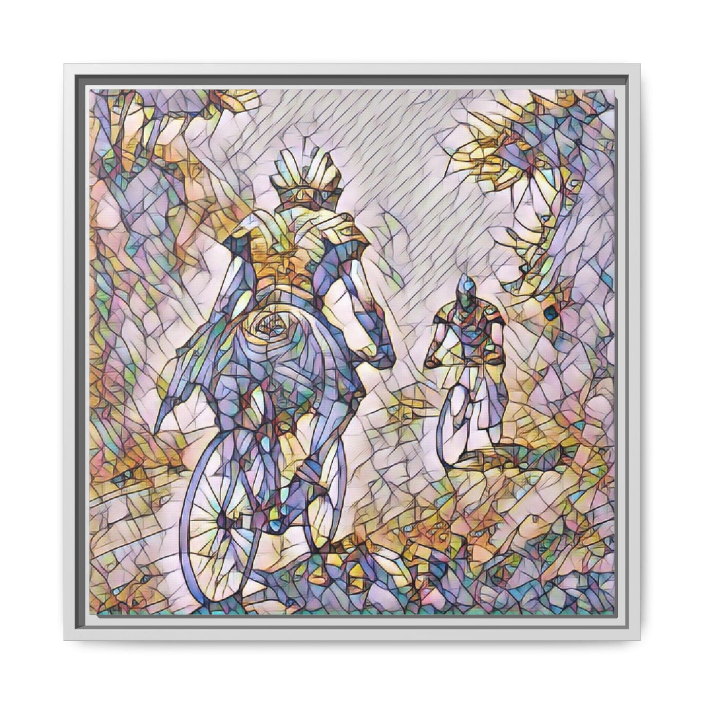 Cycling Art Print — Framed Matte Canvas Wall Art