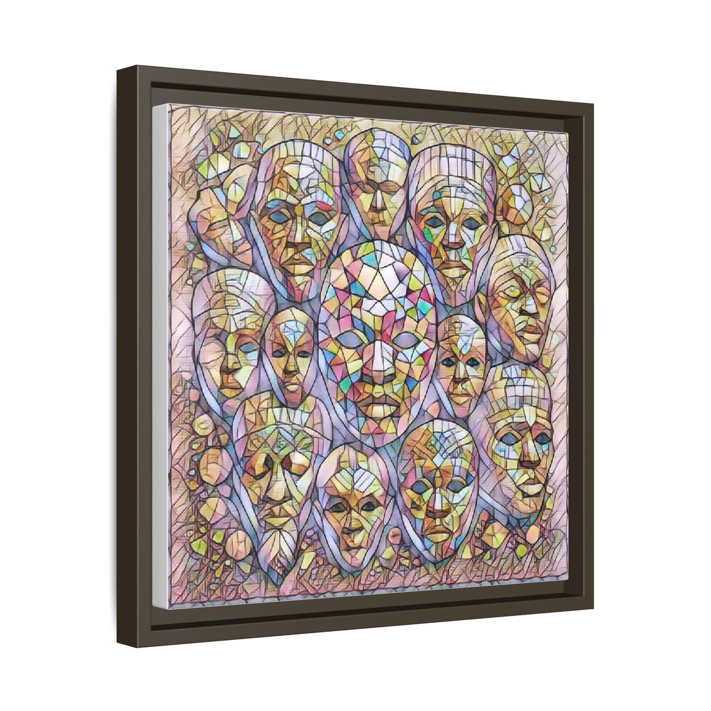 Framed Art Print — Mosaic Faces Matte Canvas