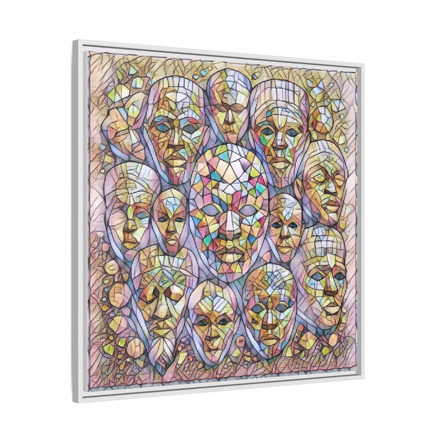 Framed Art Print — Mosaic Faces Matte Canvas